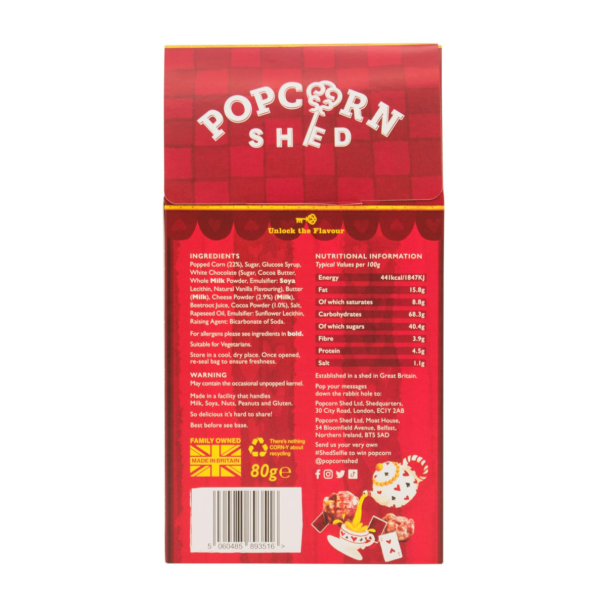 Popcorn Shed Red Velvet Popcorn - 80 g