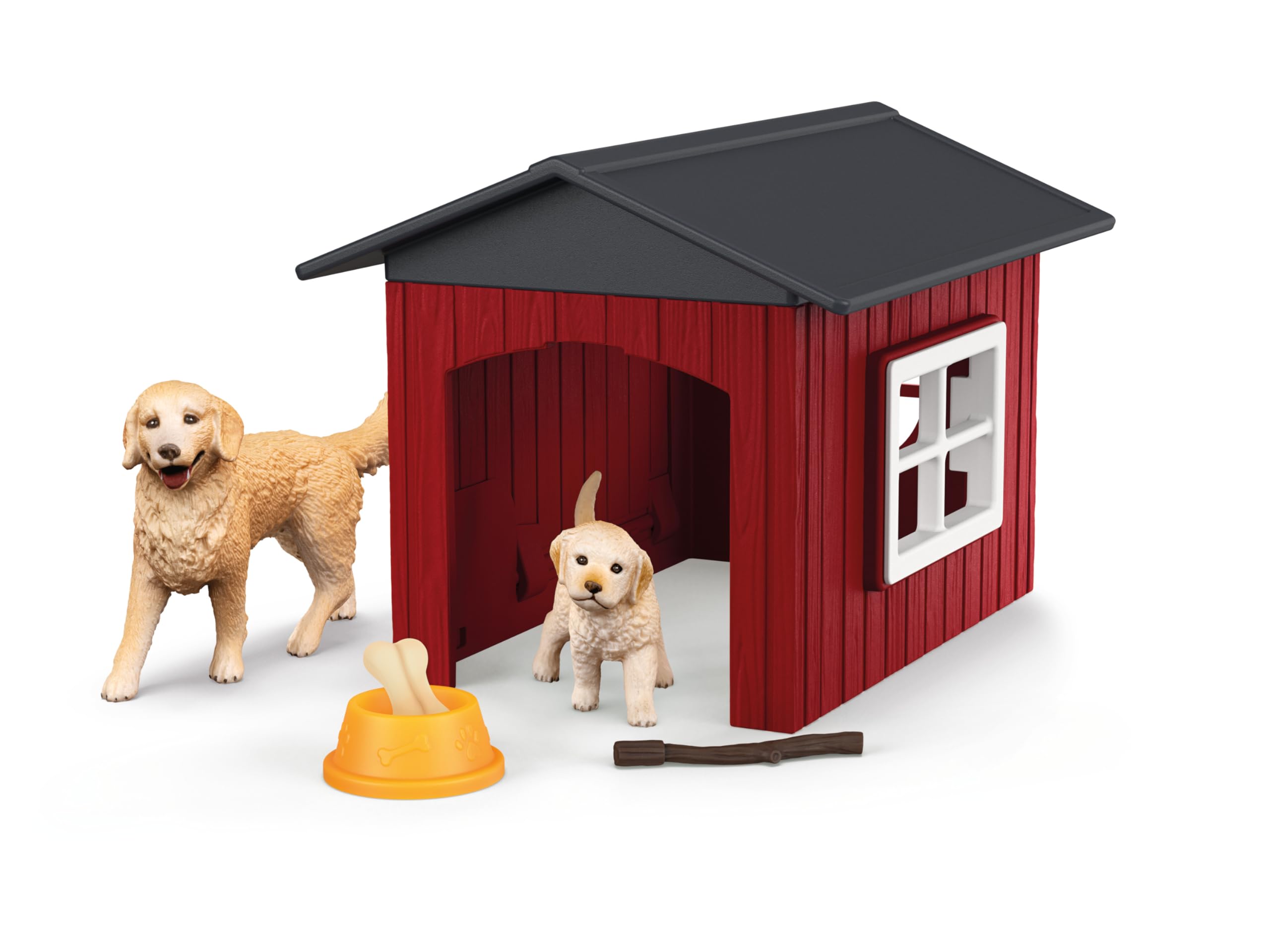 Schleich Farm World Dog Kennel Play Set - 9-Piece Golden Retriever Figurine Set for Kids 36 Months & Up 1