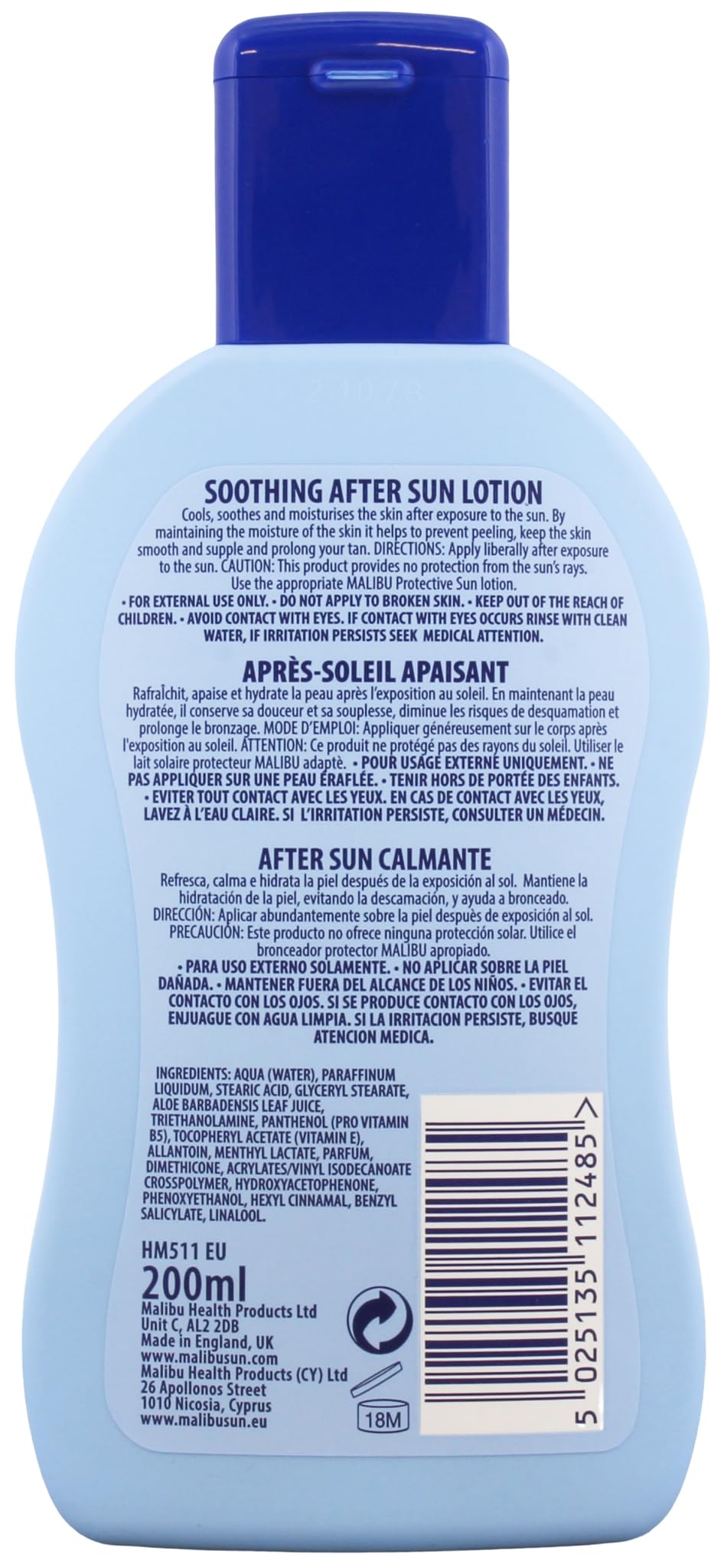 Malibu Sun After Sun Soothing Moisturising Lotion - Hydrating, Soothing | 200 ml