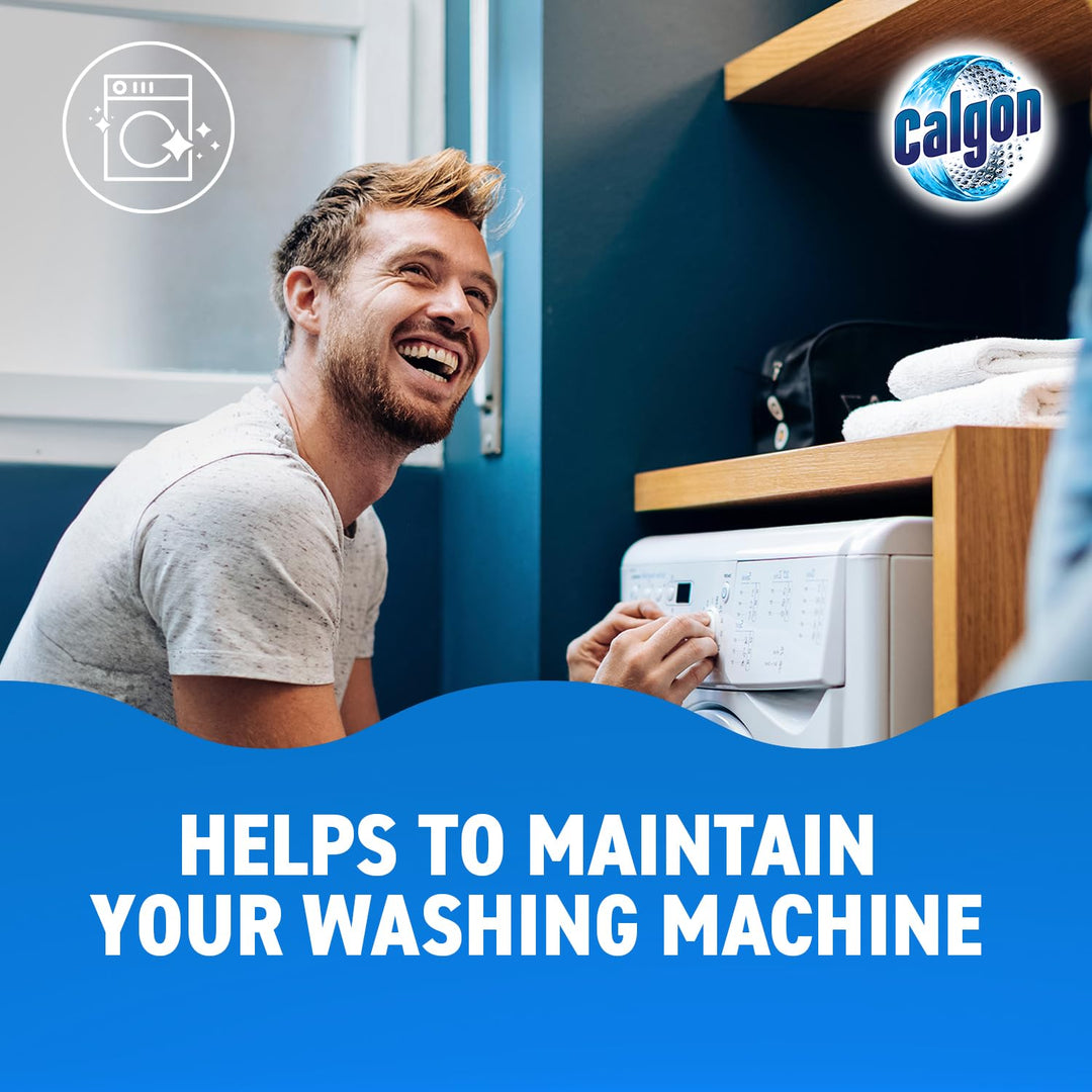 Calgon - 4-in-1 Washing Machine Cleaner and Water Softener Tablets, 45 Tablets