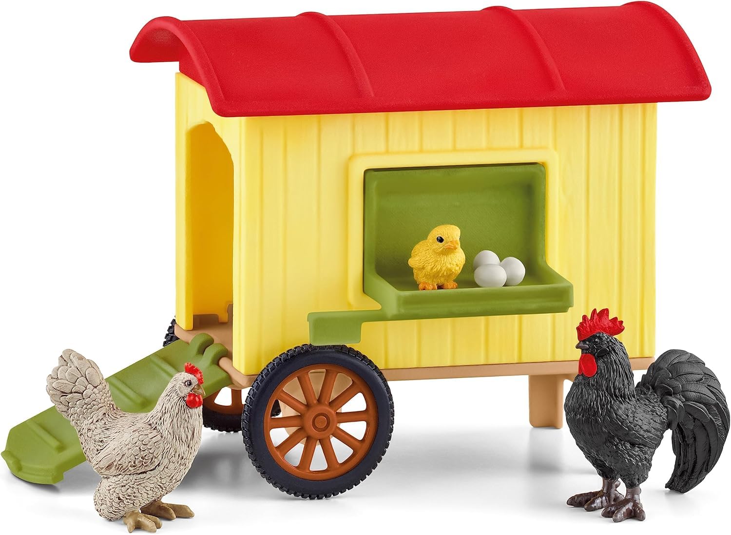 SCHLEICH FARM WORLD Mobile Chicken Coop Playset - 5 Pieces | Ages 3+ | Multi-coloured Plastic 1