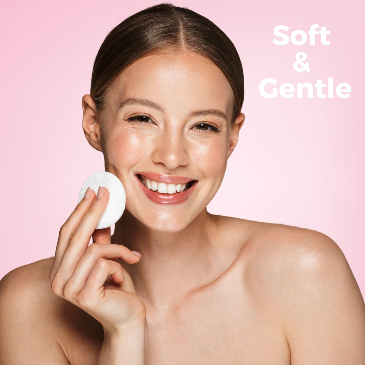 Pretty Large Oval Cotton Cosmetic Pads - 50 Count | Lint Free, Non Fleecing | Gentle Cleansing & Makeup Removal