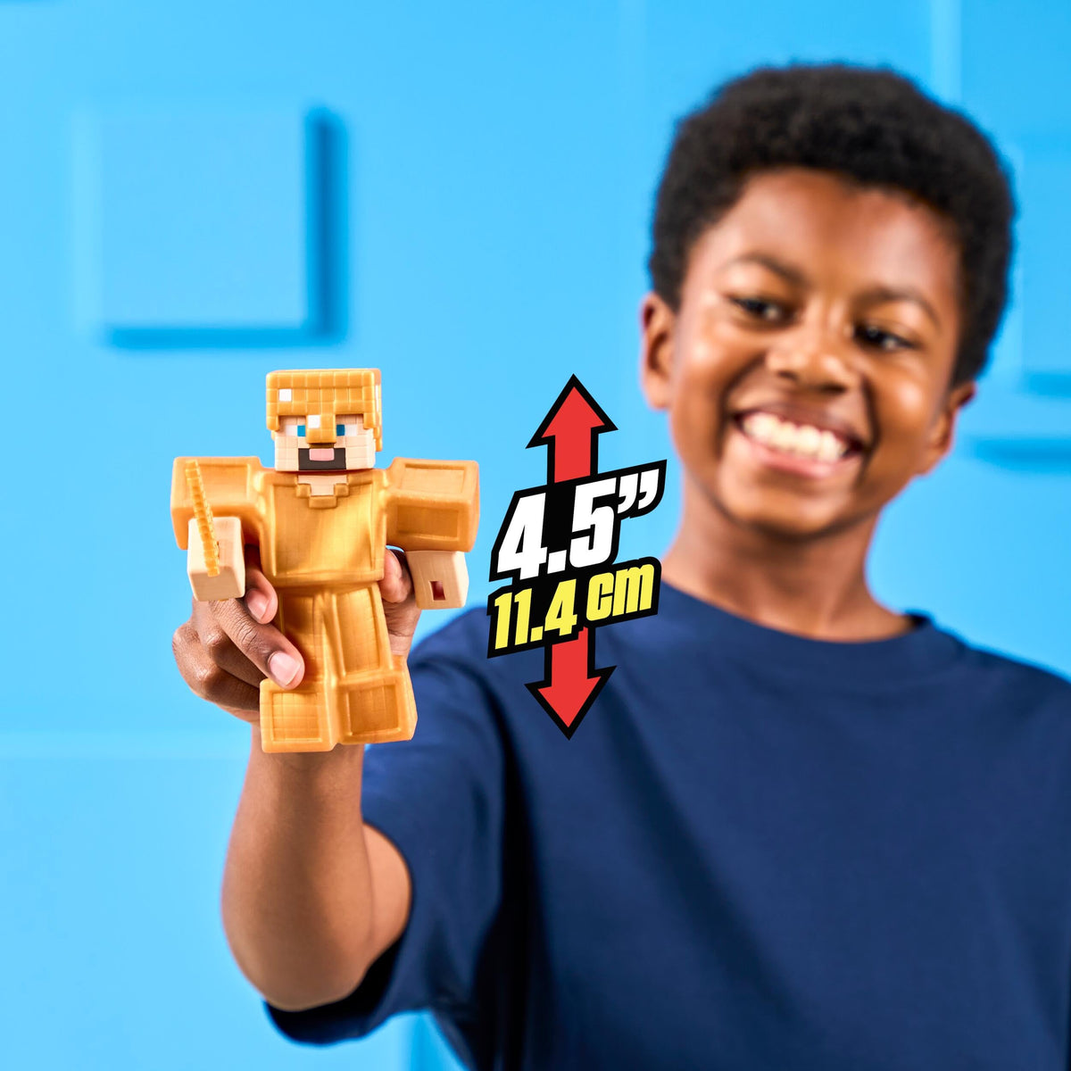 Heroes of Goo Jit Zu Minecraft Gold Armor Steve Stretchy Figure - 1 Piece, 4+ Years