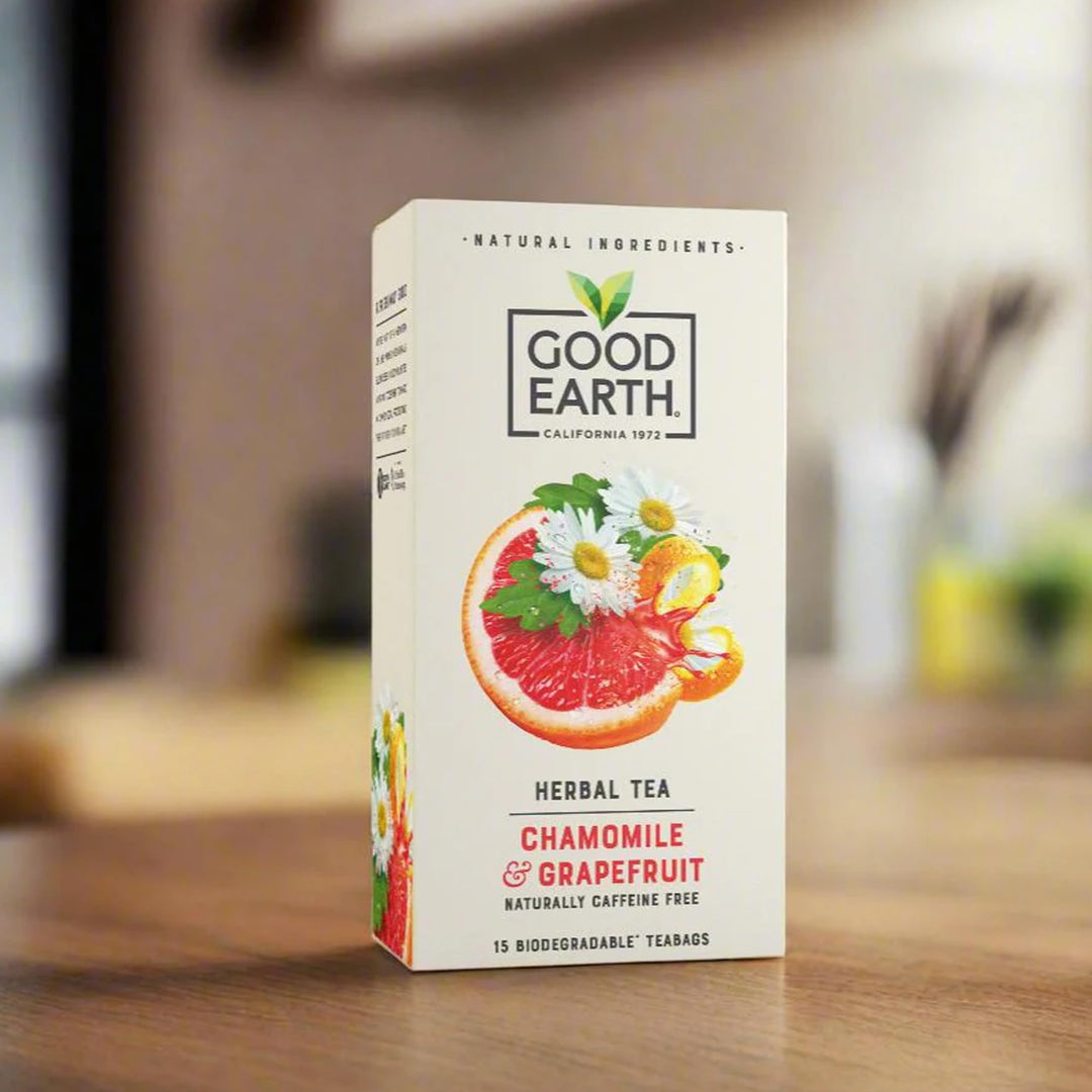 Good Earth Tea Co. Chamomile & Grapefruit Tea Bags - Naturally Caffeine-Free Herbal Infusion