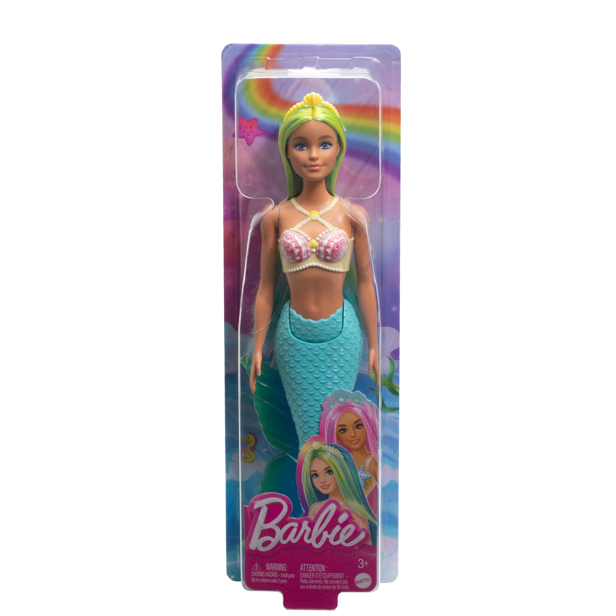 Barbie HRR03 Mermaid Doll with Two-Tone Fantasy Hair and Headband Accessory 6