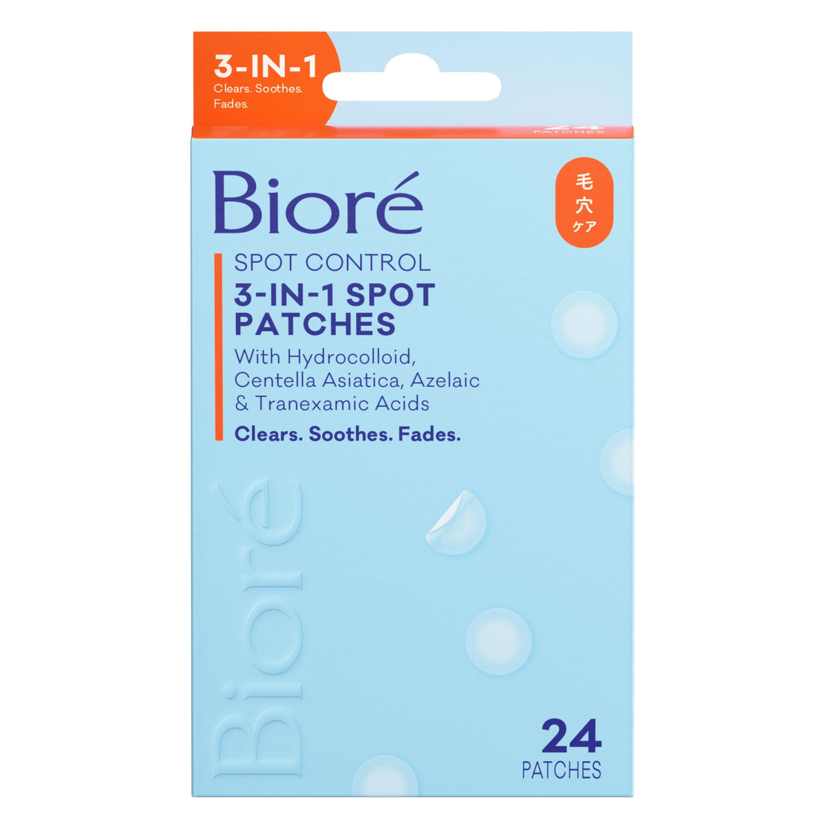 Bioré Spot Control 3-in-1 Spot Patches - Clears Spots, Reduces Pimple Size, Fades Marks | 24 Patches