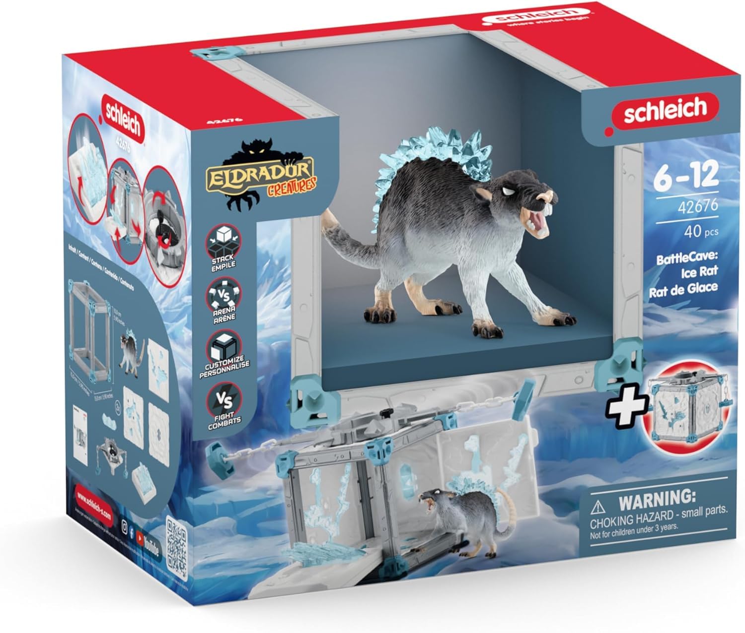 Schleich BattleCave Ice Rat - Fantasy Action Figure Playset for Ages 7-15 8