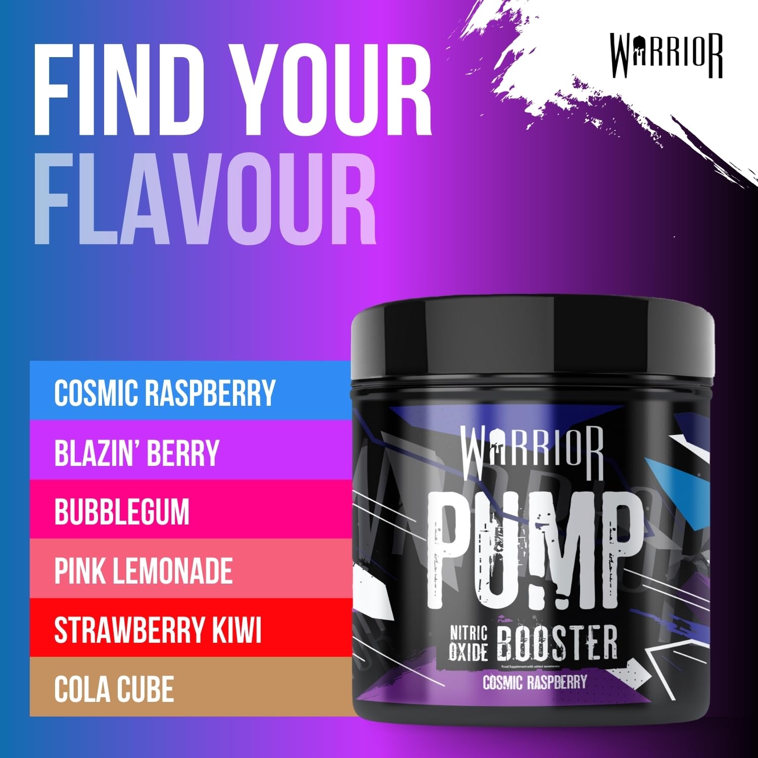 Warrior Pump Pre Workout Powder - Non Stim & Caffeine Free Pump Booster | 225g 5