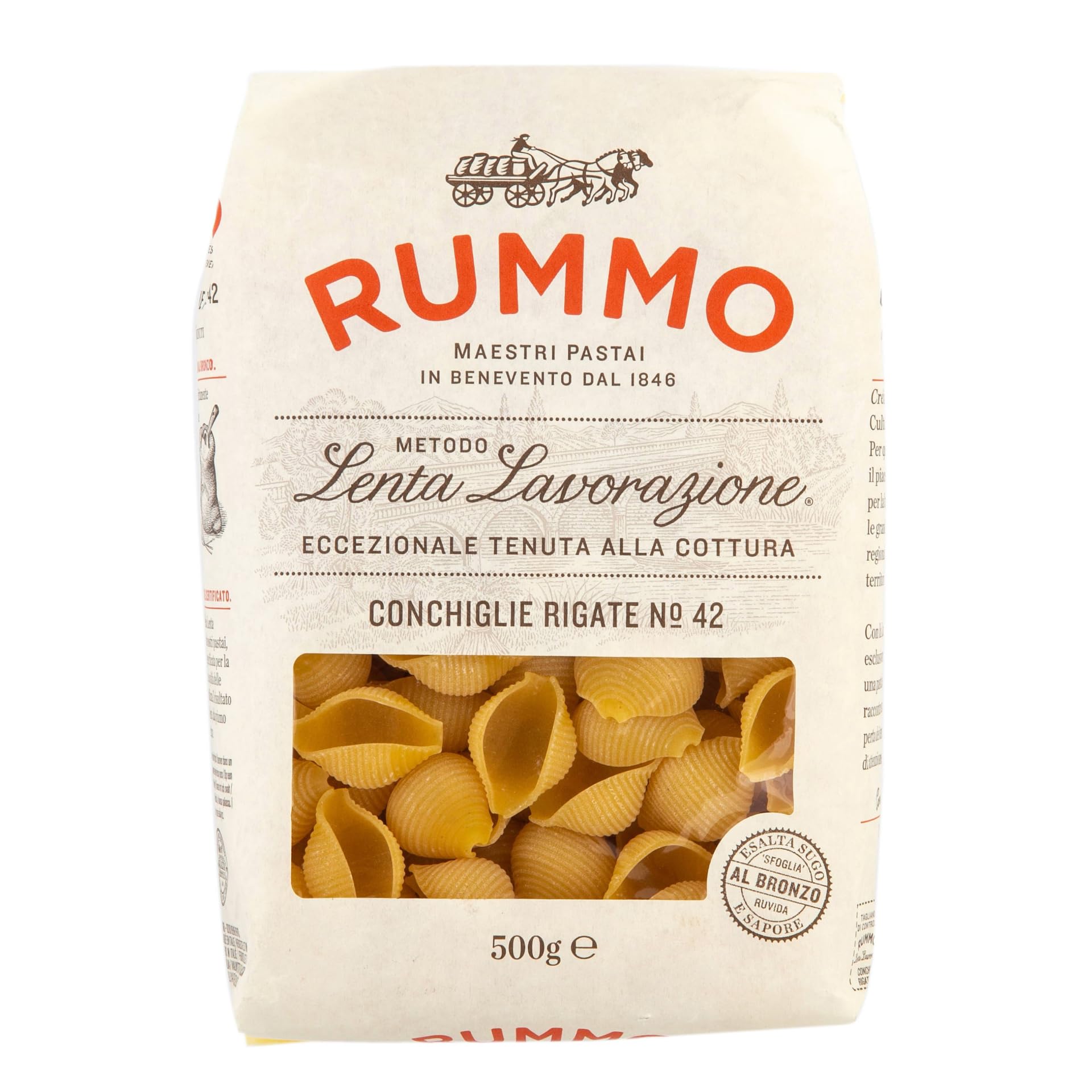 Rummo Conchiglie Rigate Pasta No.42 - Authentic Italian Shells | 500g