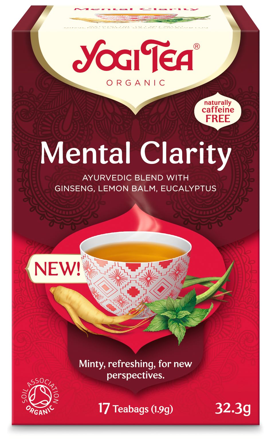 YOGI TEA Mental Clarity Organic Herbal Tea, Naturally Caffeine Free, 16 Tea Bags 12