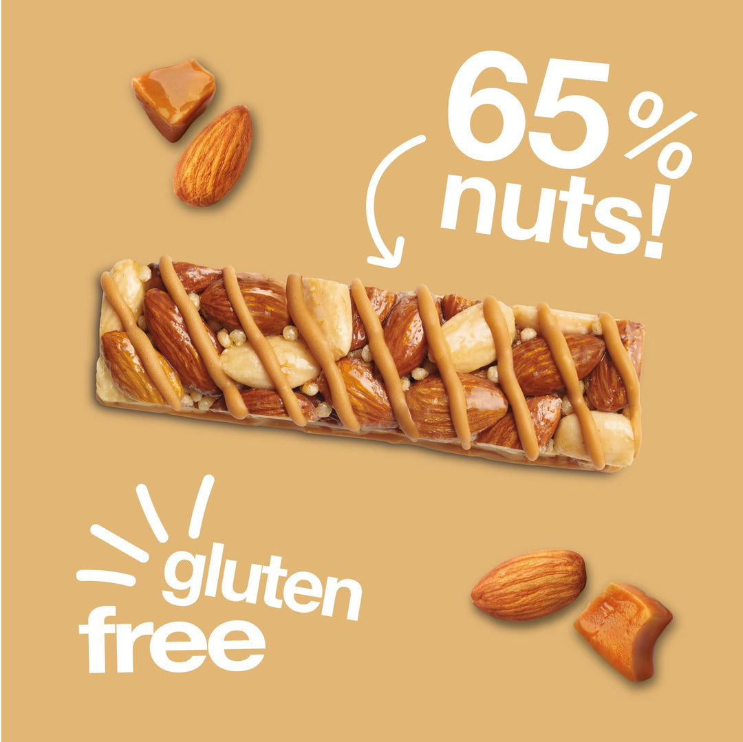KIND - Caramel Almond & Sea Salt Gluten Free Snack Bars, High Fibre, No Artificial Ingredients, Multipack 12 x 40g