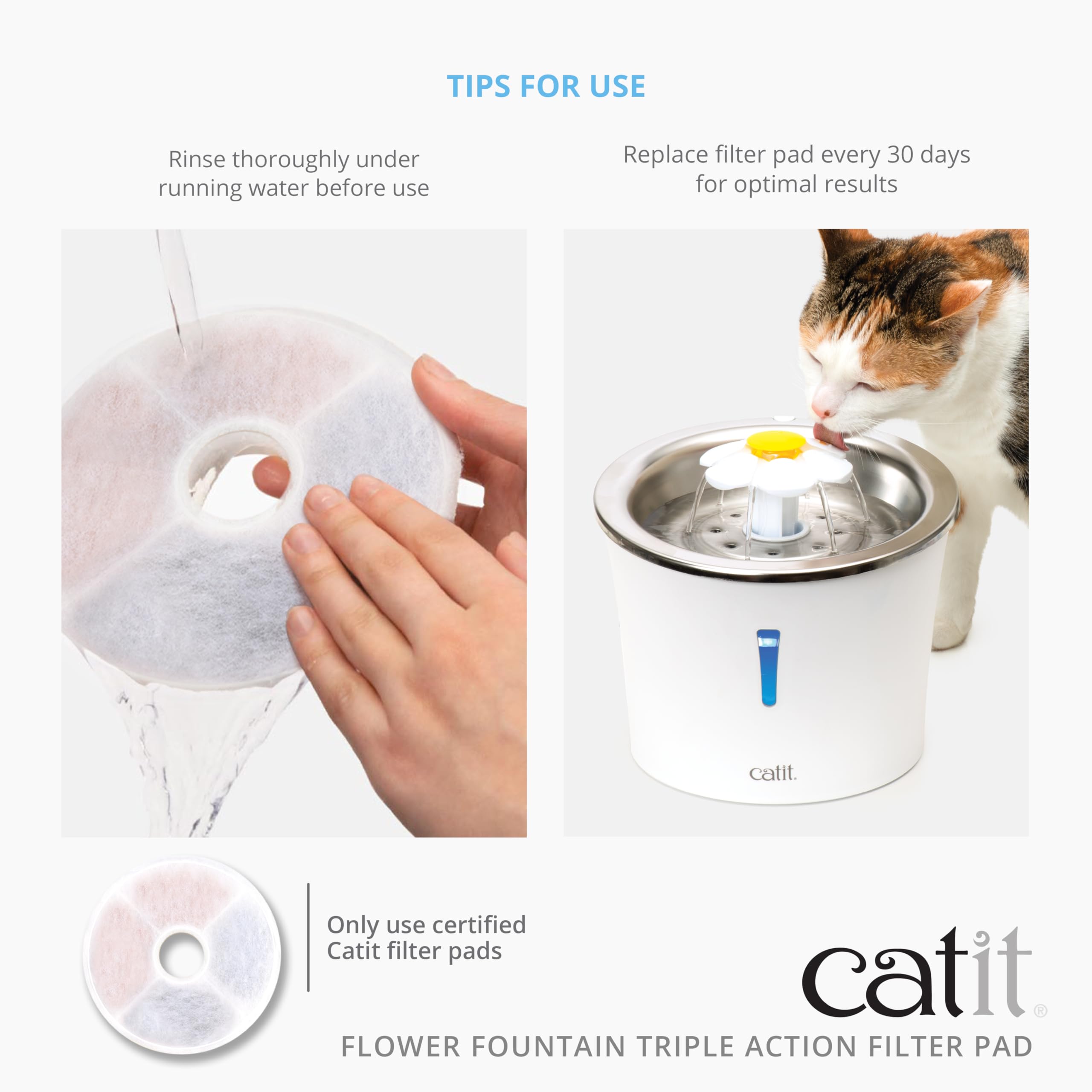 Catit Genuine Flower Water Fountain Filter Cartridges - Triple Action Filtration, 6 Pack 3