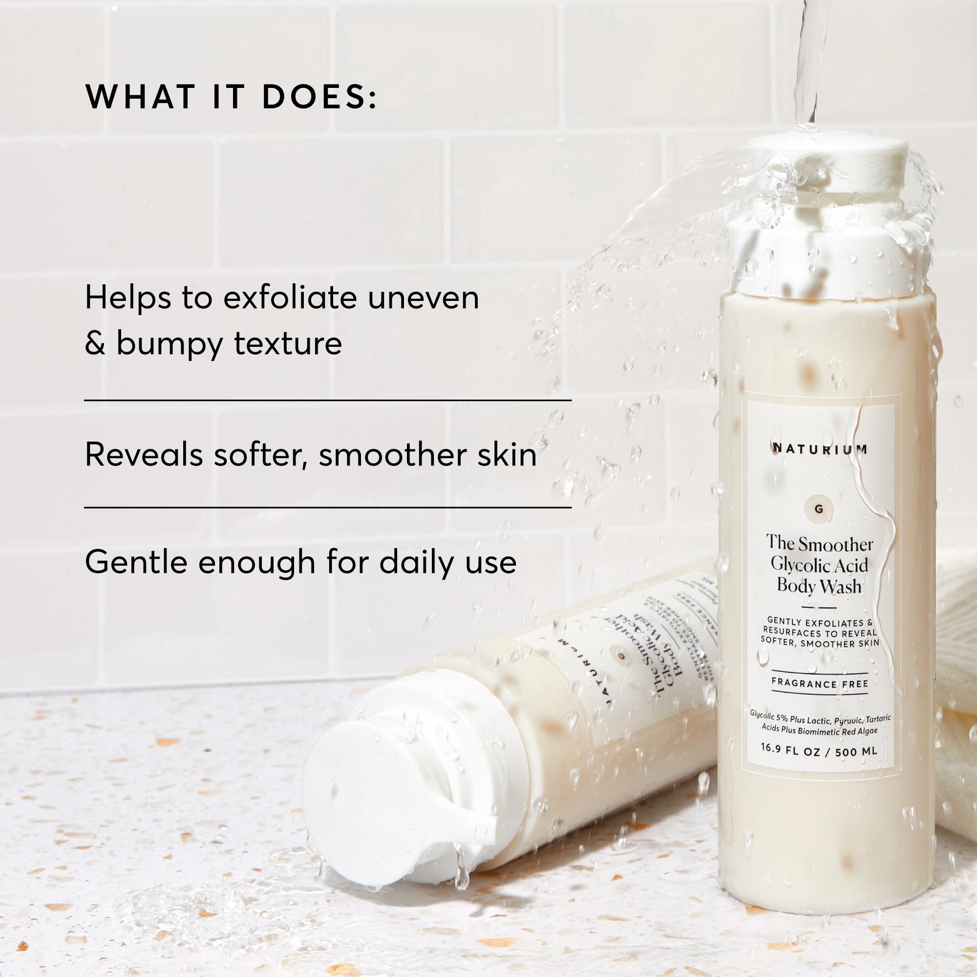 Naturium The Smoother Glycolic Acid Exfoliating Body Wash - Soft & Smoothing Cleanser | 500 ML 5