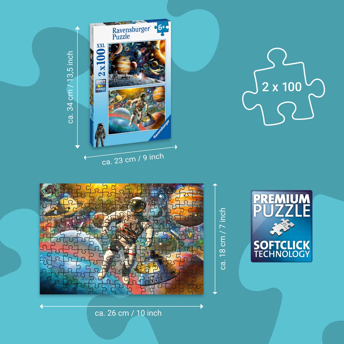 Ravensburger Space Jigsaw Puzzles for Kids - 2x 100 Pieces, Ages 6+ 10