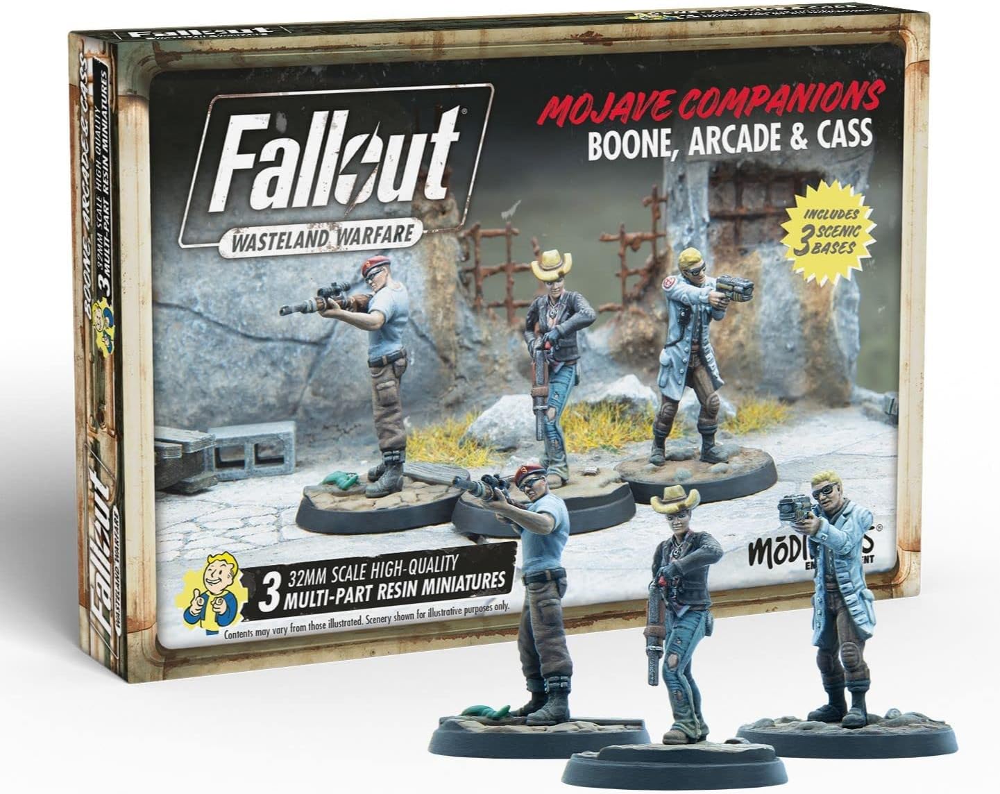 Fallout: Wasteland Warfare - Boone, Arcade, and Cass Miniatures Set 1
