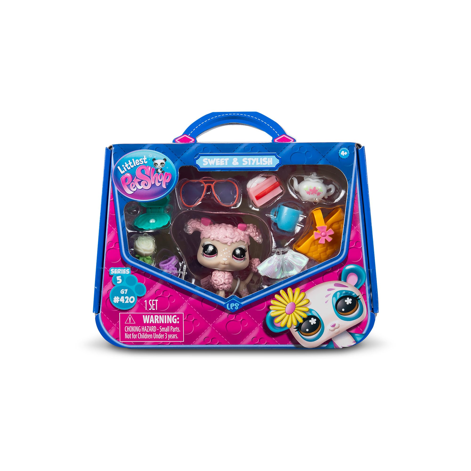 Littlest Pet Shop Pastel Trendy Poodle Figure with 9 Accessories & Virtual Code | Ages 4+ 5