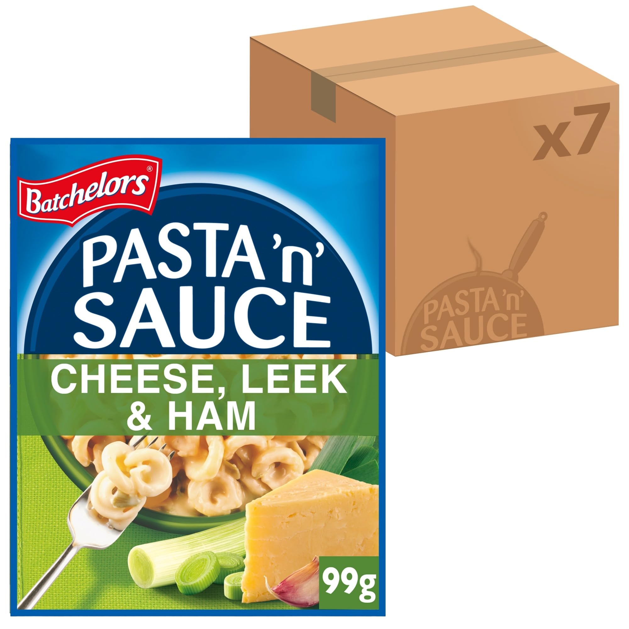 Batchelors Pasta 'n' Sauce Cheese, Leek & Ham Ready Meal, 99 g Packet (Pack of 7)