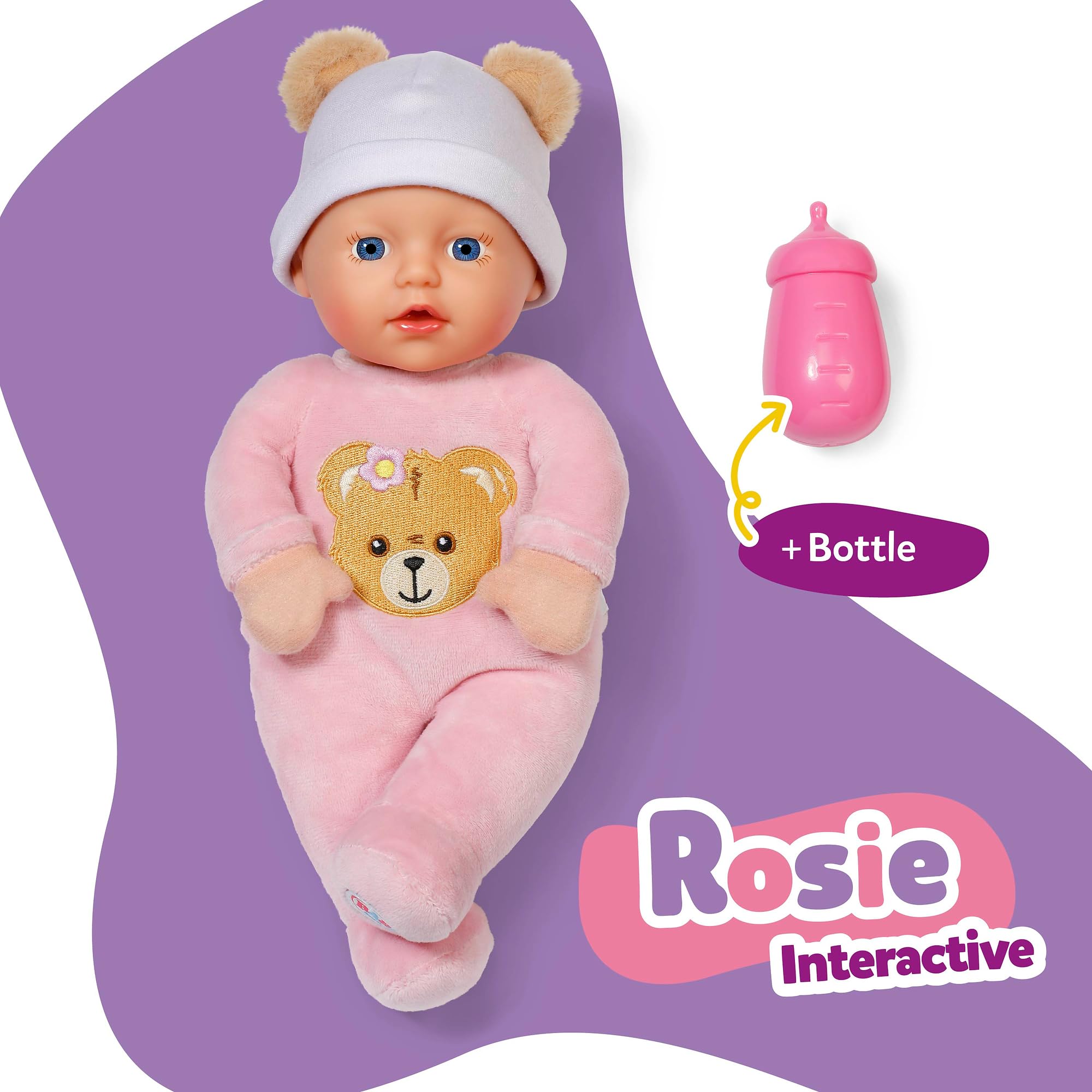 BABY born Interactive Rosie 30cm Soft Doll with 6 Sounds & Bottle | Ages 1+