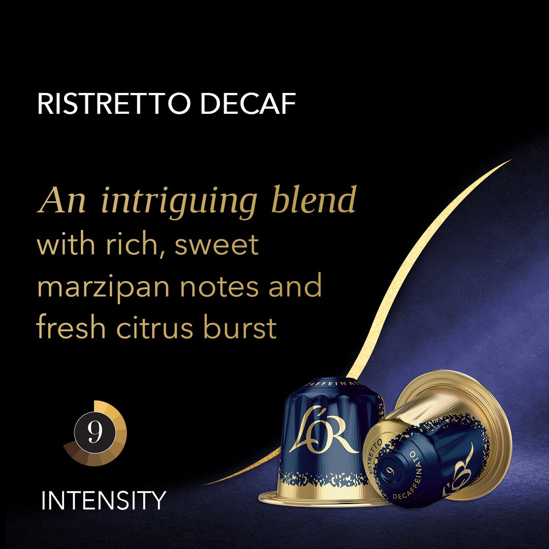 L'OR Espresso Ristretto Decaf Coffee Pods (Pack of 100 Capsules, Intensity 9)