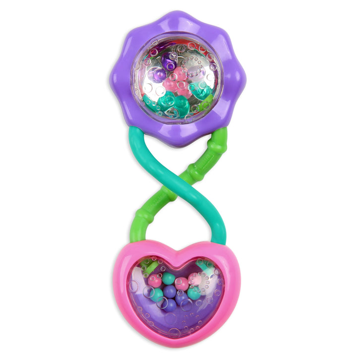 Bright Starts Rattle & Shake BPA-Free Baby Barbell Toy - Plush Handle with Mirrored Rattle, 3 Months+