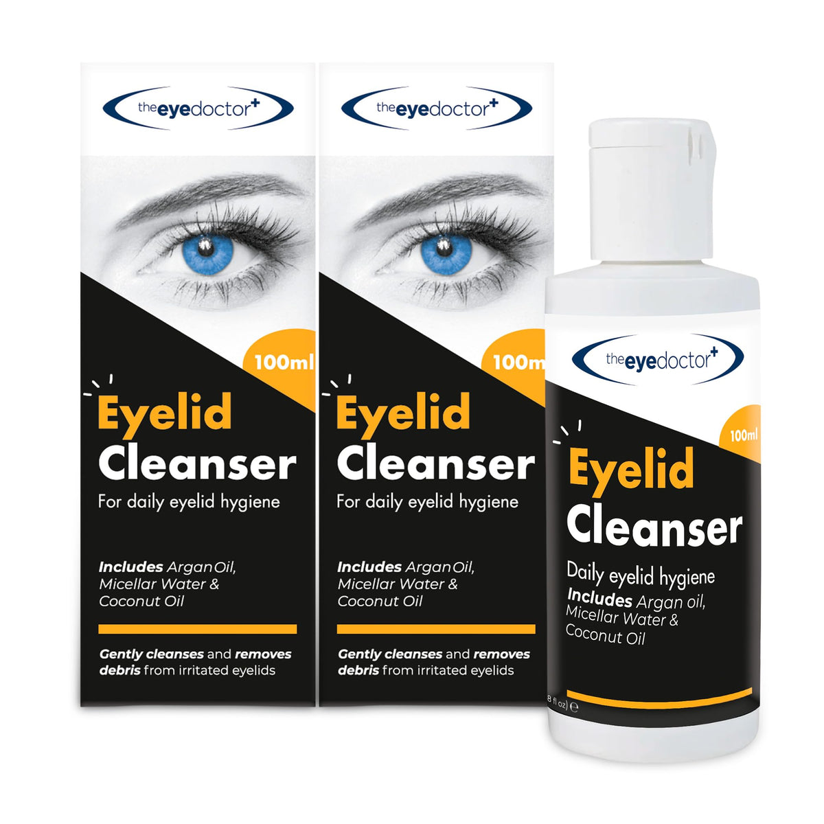 The Eye Doctor Eyelid Cleanser - Gentle Makeup Remover for Sensitive Eyes | Micellar Water, Argan Oil, Coconut Oil | 2x 100ml