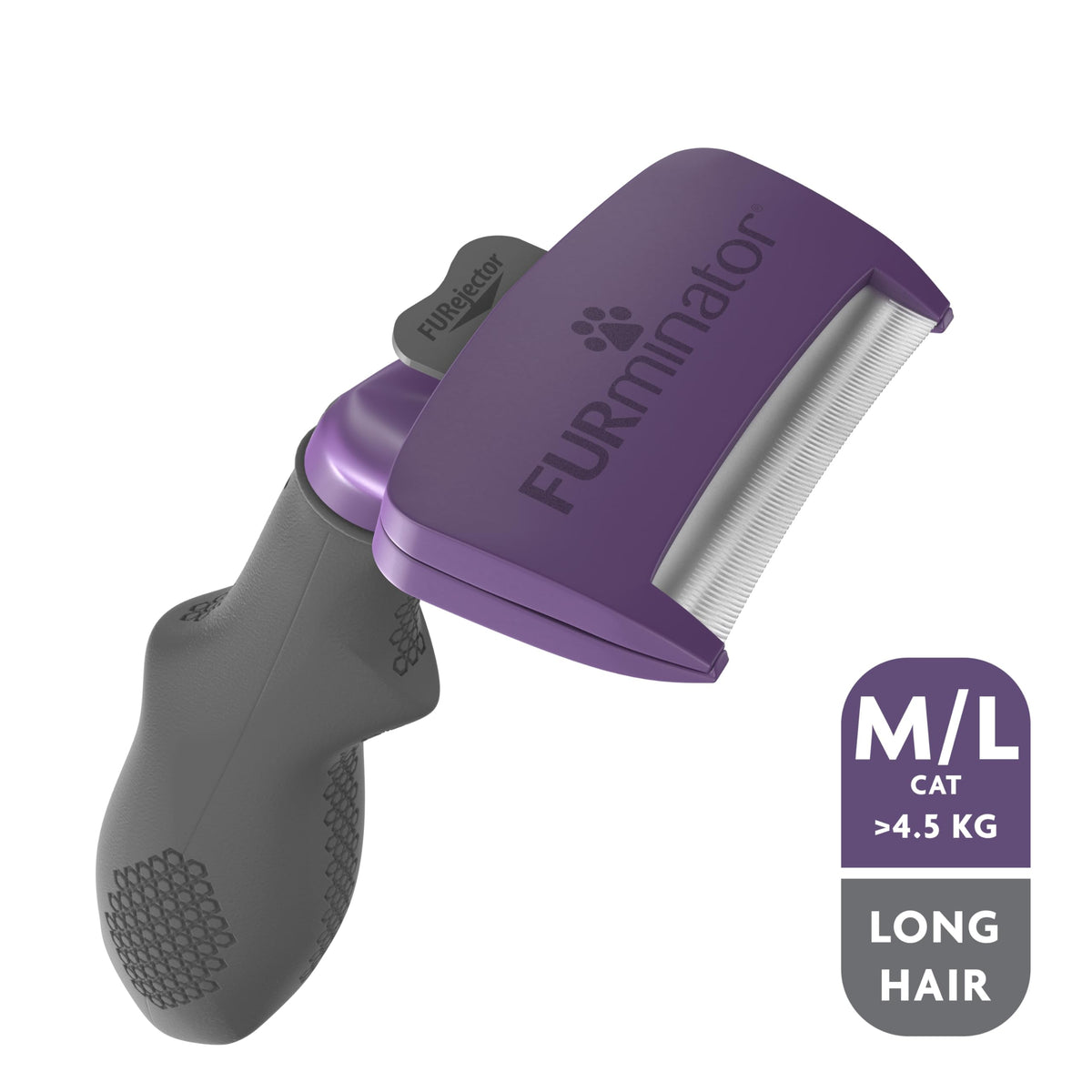 FURminator Undercoat deShedding Tool - Reduces Shedding by 90% | Long Hair | M/L Cat