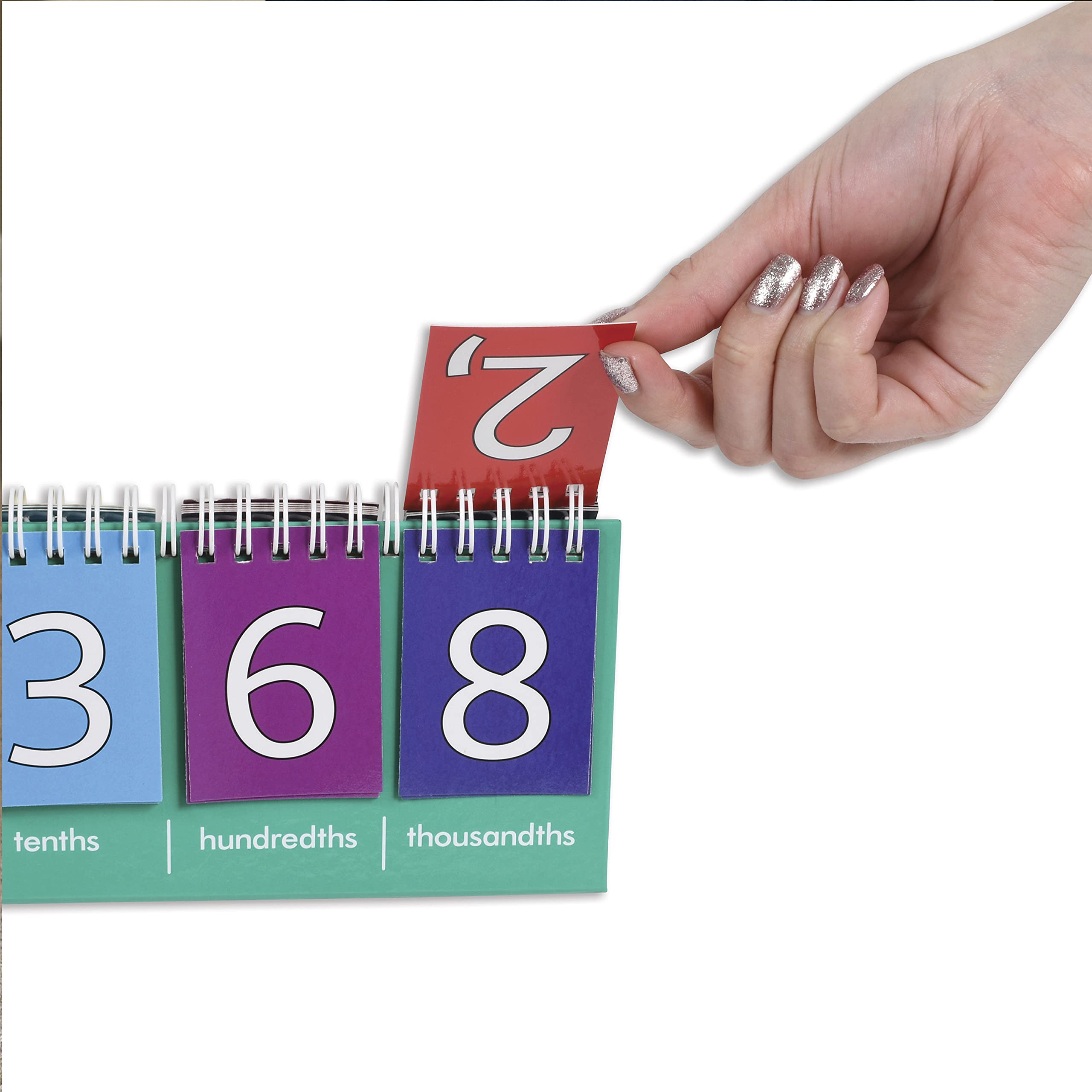 edxeducation Student Place Value Flip Chart - Millions to Ones | Double-Sided Decimals | Color-Coded 7