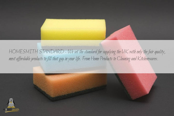 HOMESmith - 100 Pack Colorful High-Density Dual-Sided Reusable Cleaning Sponges