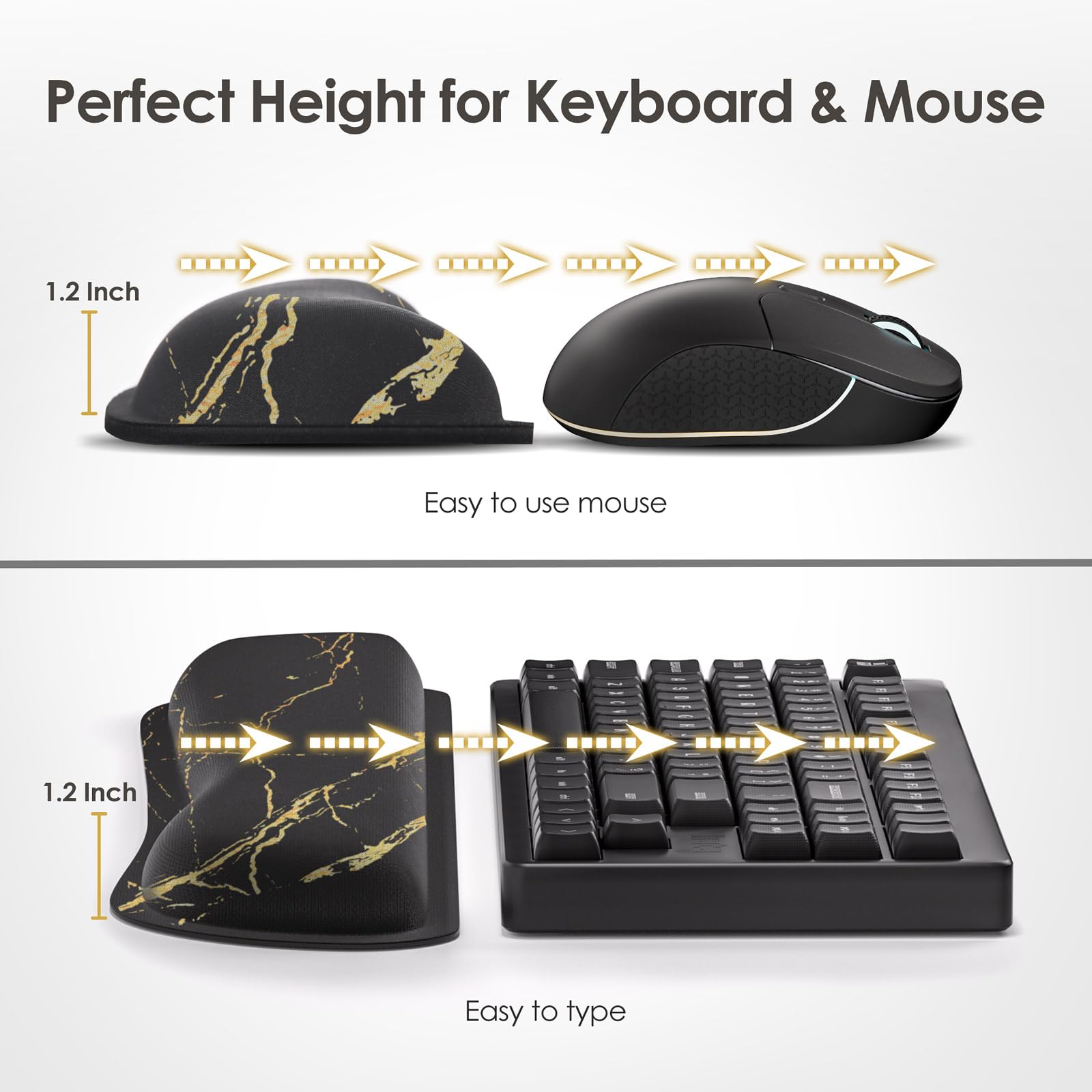 Gimars Upgrade Enlarge Silky Memory Foam Wrist Rest for Keyboard | 3CM Ultra Thick | Non-Slip 6
