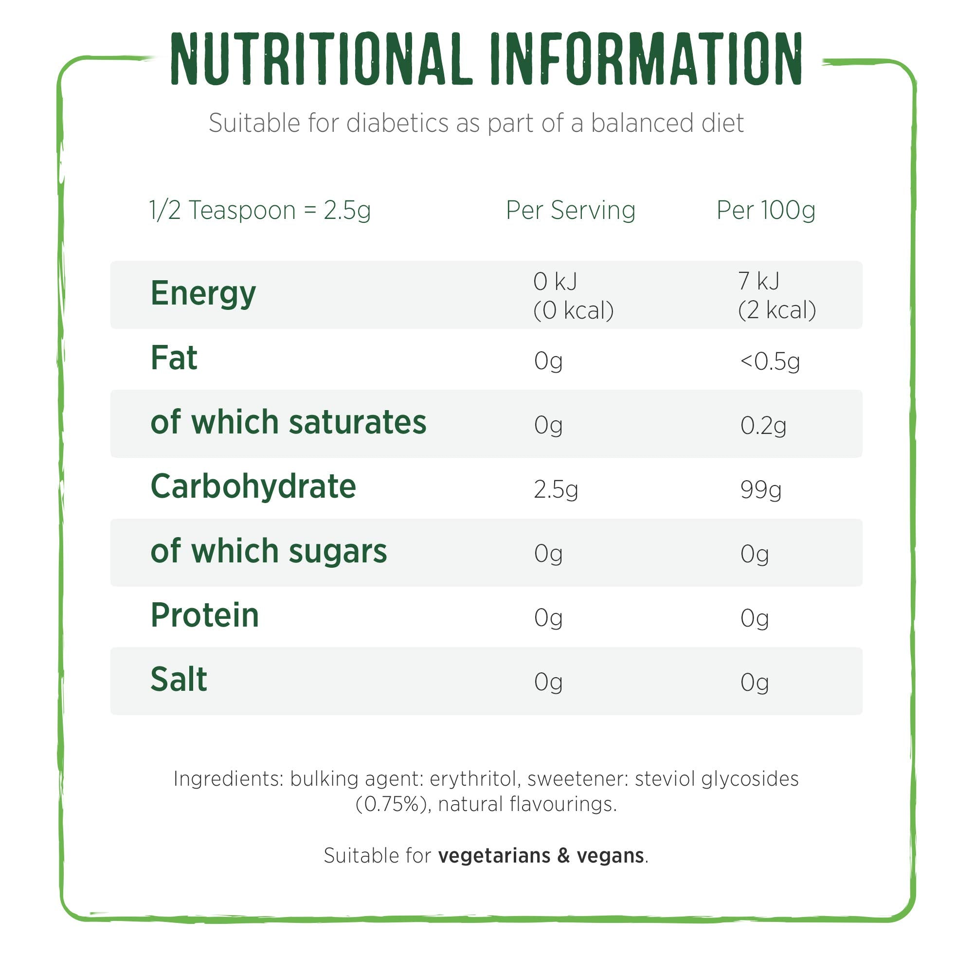 Pure Via Stevia Leaf Sweet Granules - Zero Calorie Sweetener | 250g | Gluten & Sugar Free 6