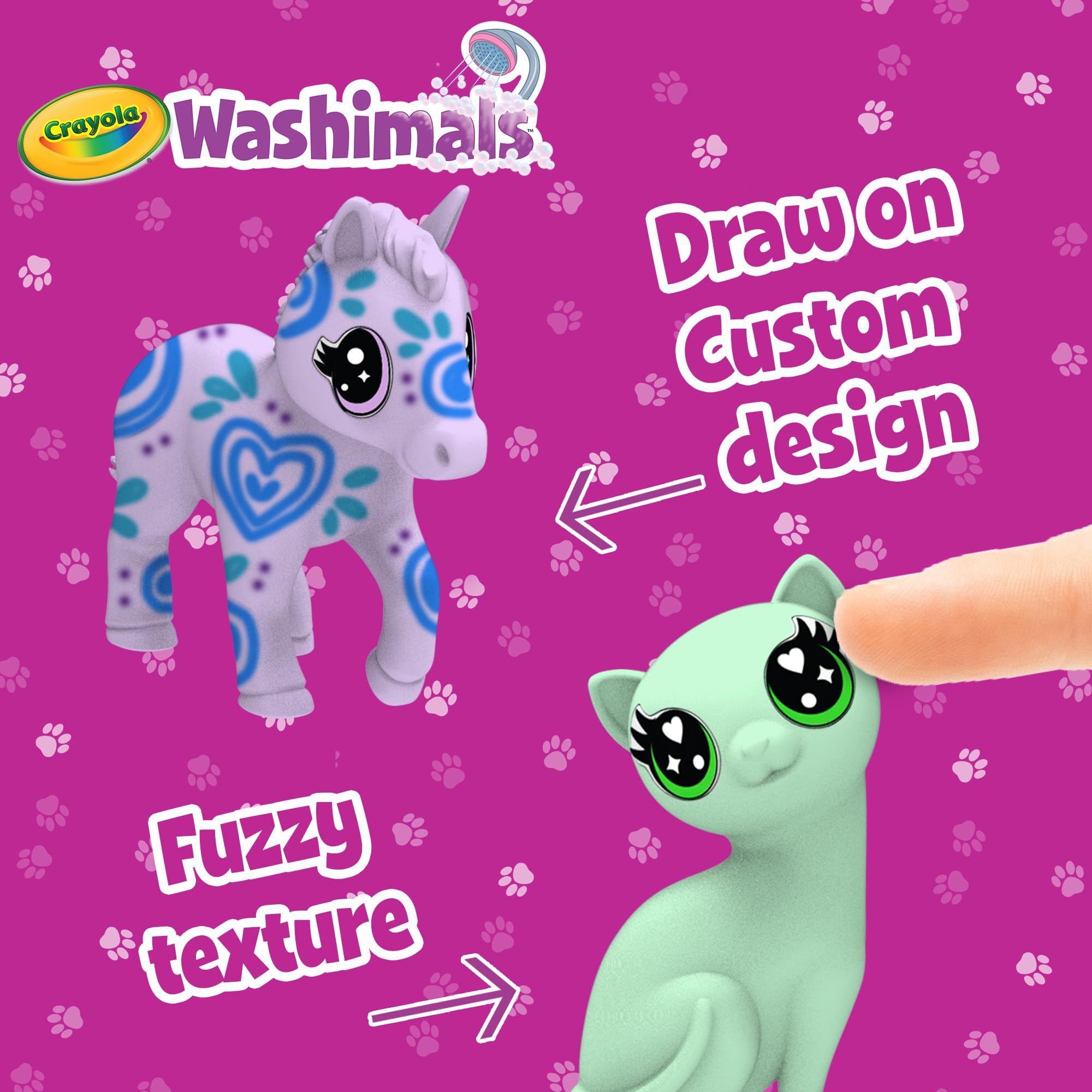 Crayola Scribble Scrubbie Pastel Pets - 3 Washable Markers & Brush, Ages 3+ 3