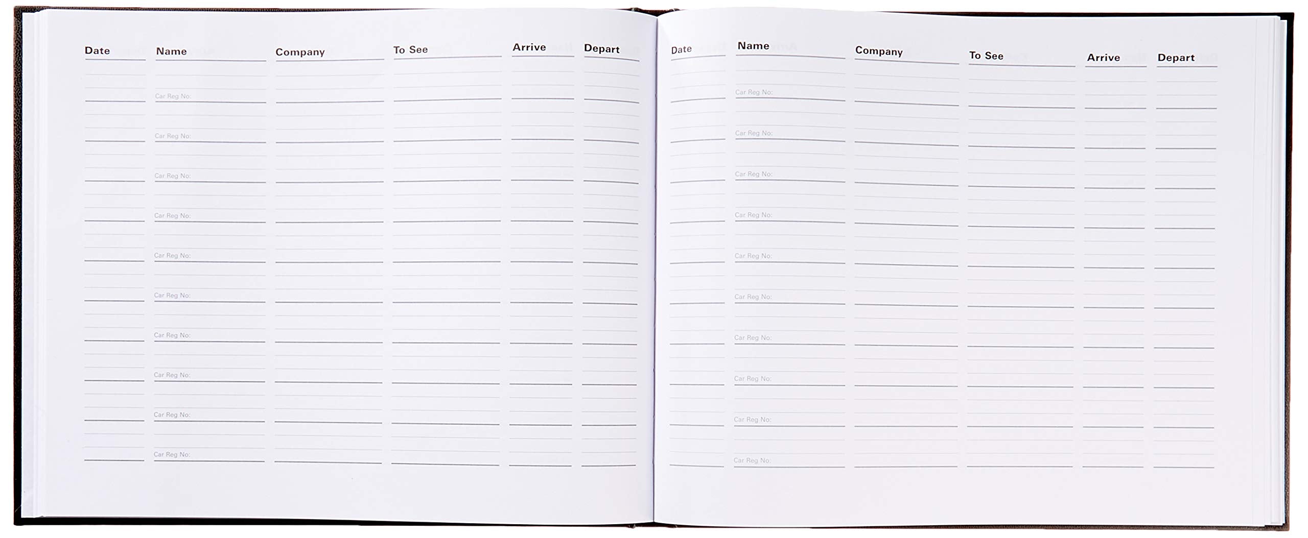 Letts of London Business Visitor Book - Black | Leather Look Cover | Ruled Pages | 180x215mm 3