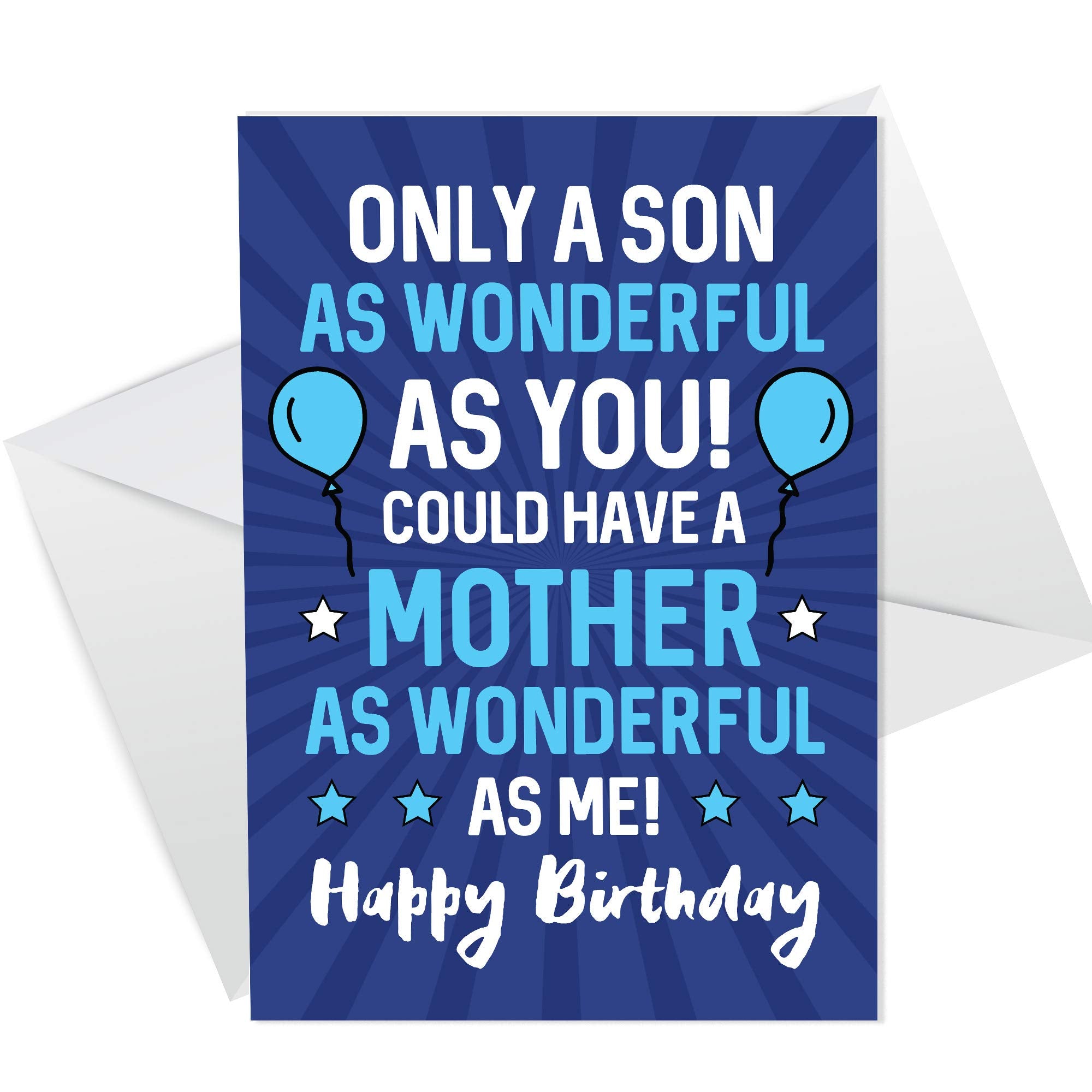 RED OCEAN Funny Humour Birthday Card For Son From Mum | A6 Size | 300gsm Card