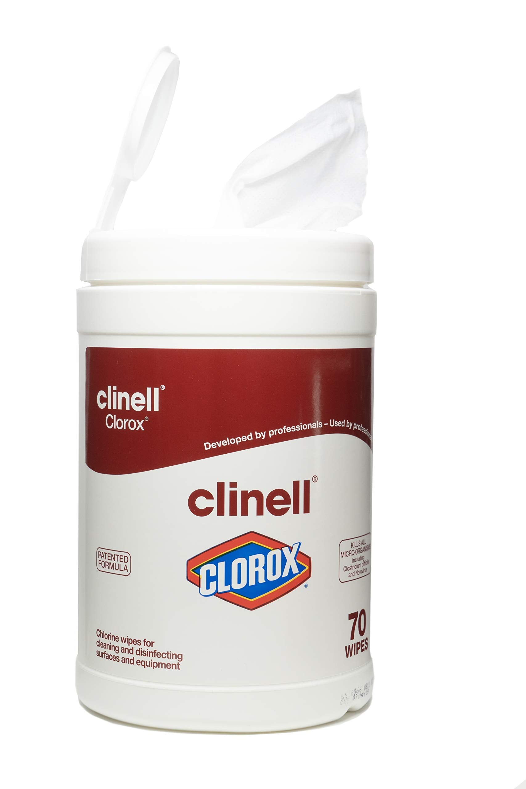 Clinell Disinfectant Wipes - 70 Count Tub | Kills 99.9% of Germs | Hospital Grade