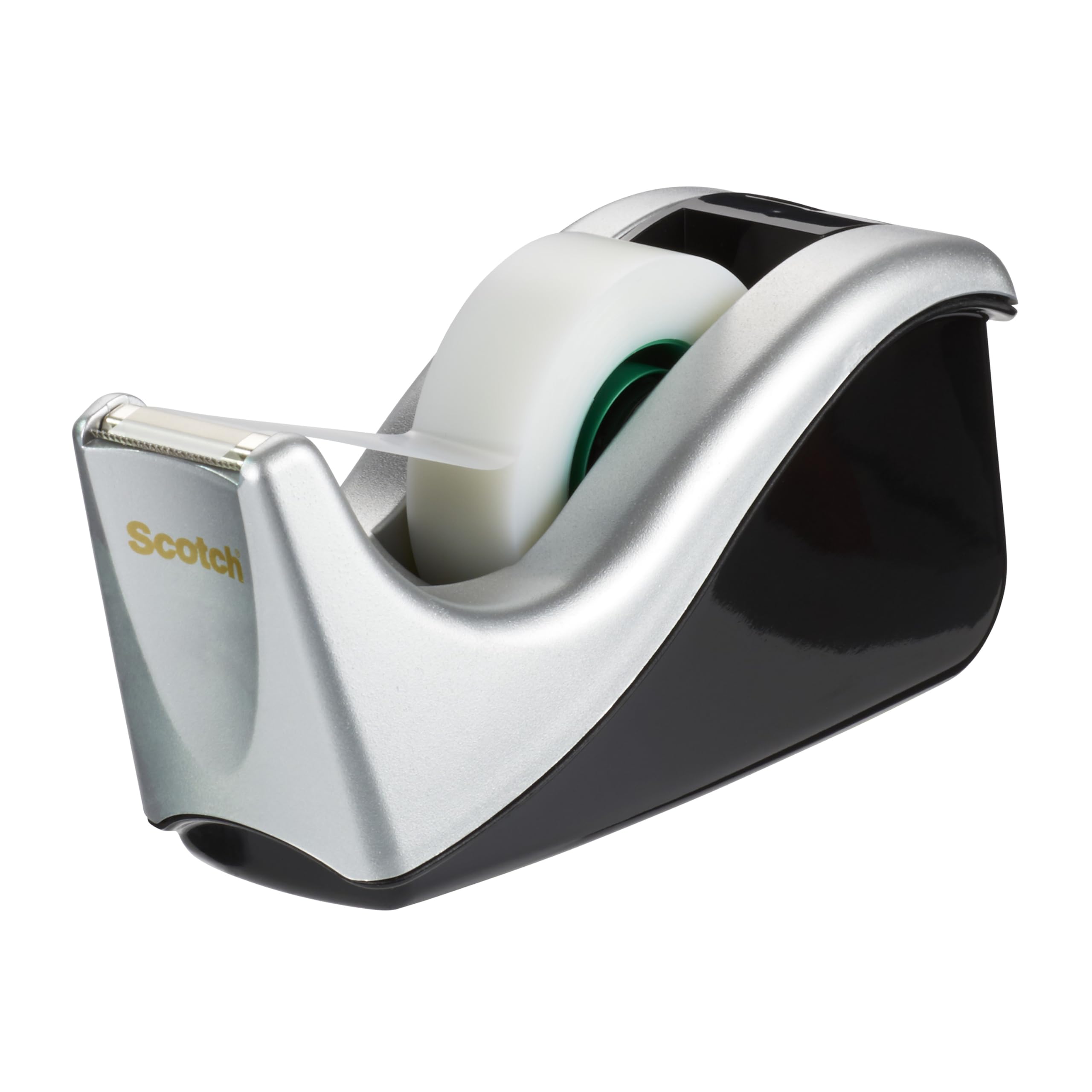 Scotch Tape Dispenser C60 - Weighted Base for One-Handed Use | Includes 1 Roll Magic Tape 19mm x 33m 2