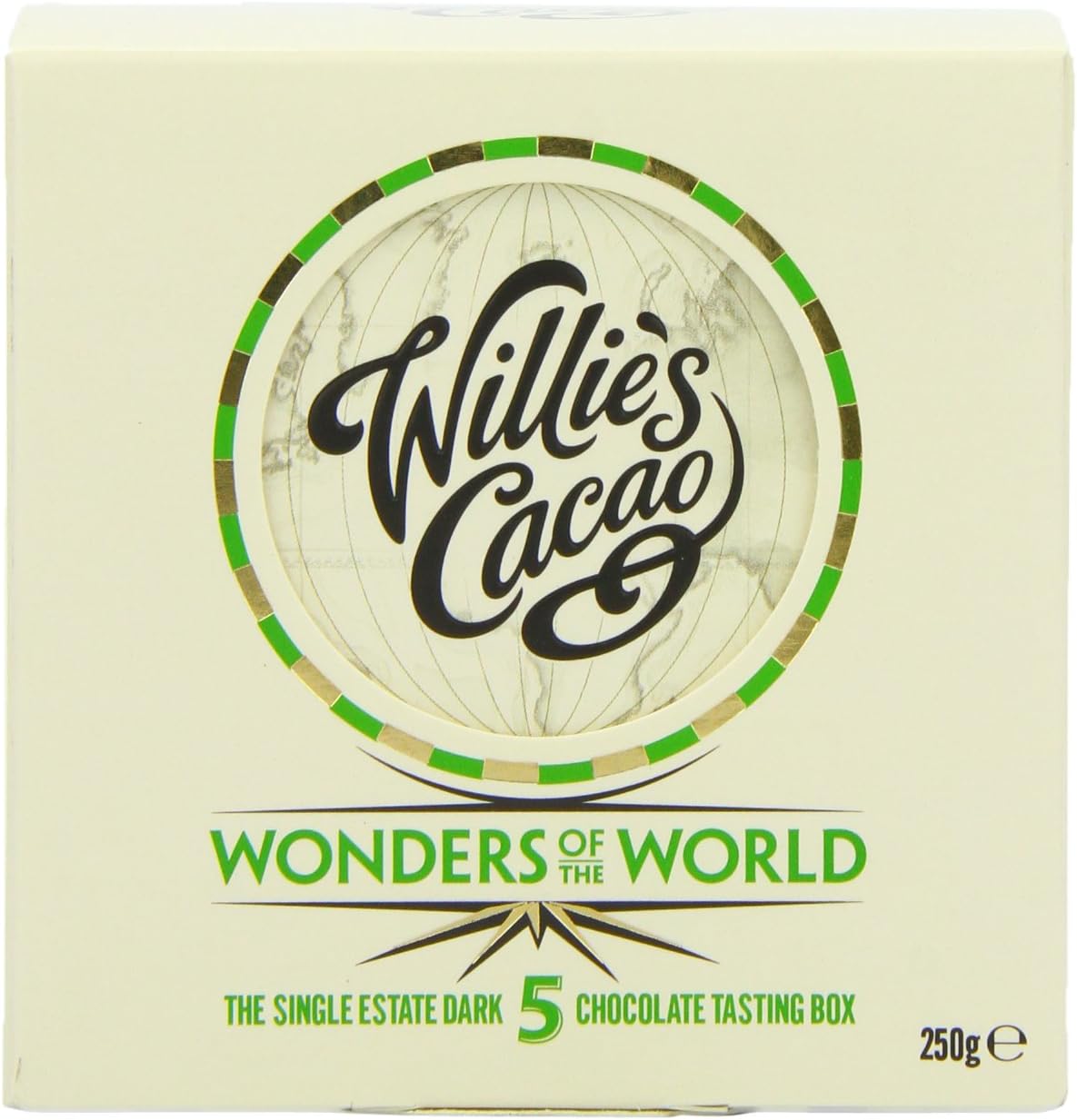 Willie's Cacao 5 Wonders of the World - 5 x 50g Single Estate Dark Chocolate Bars in Gift Box (250g) 1