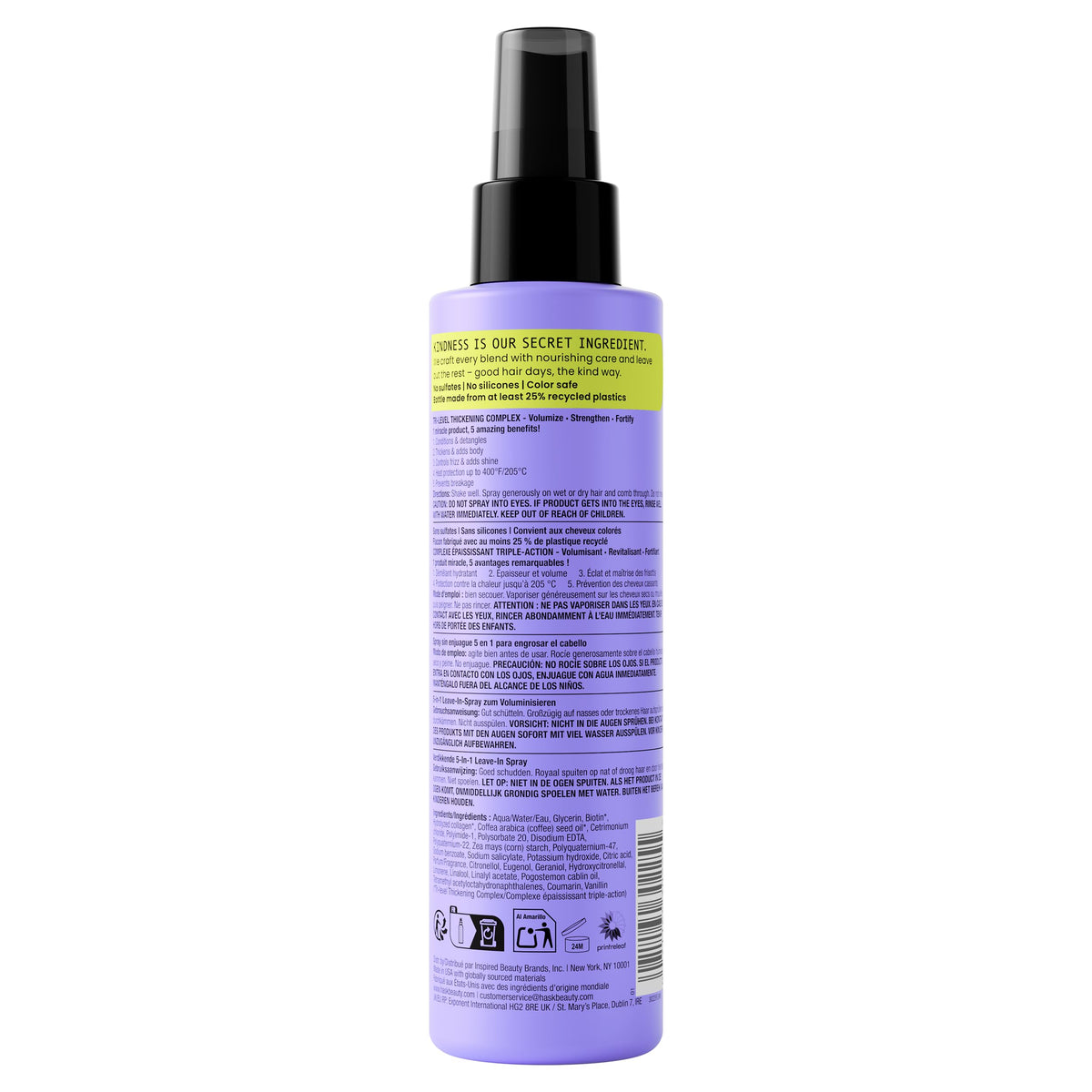 HASK Thicken Biotin 5-in-1 Leave-In Conditioner Spray - Thickening & Volumizing, 175ml