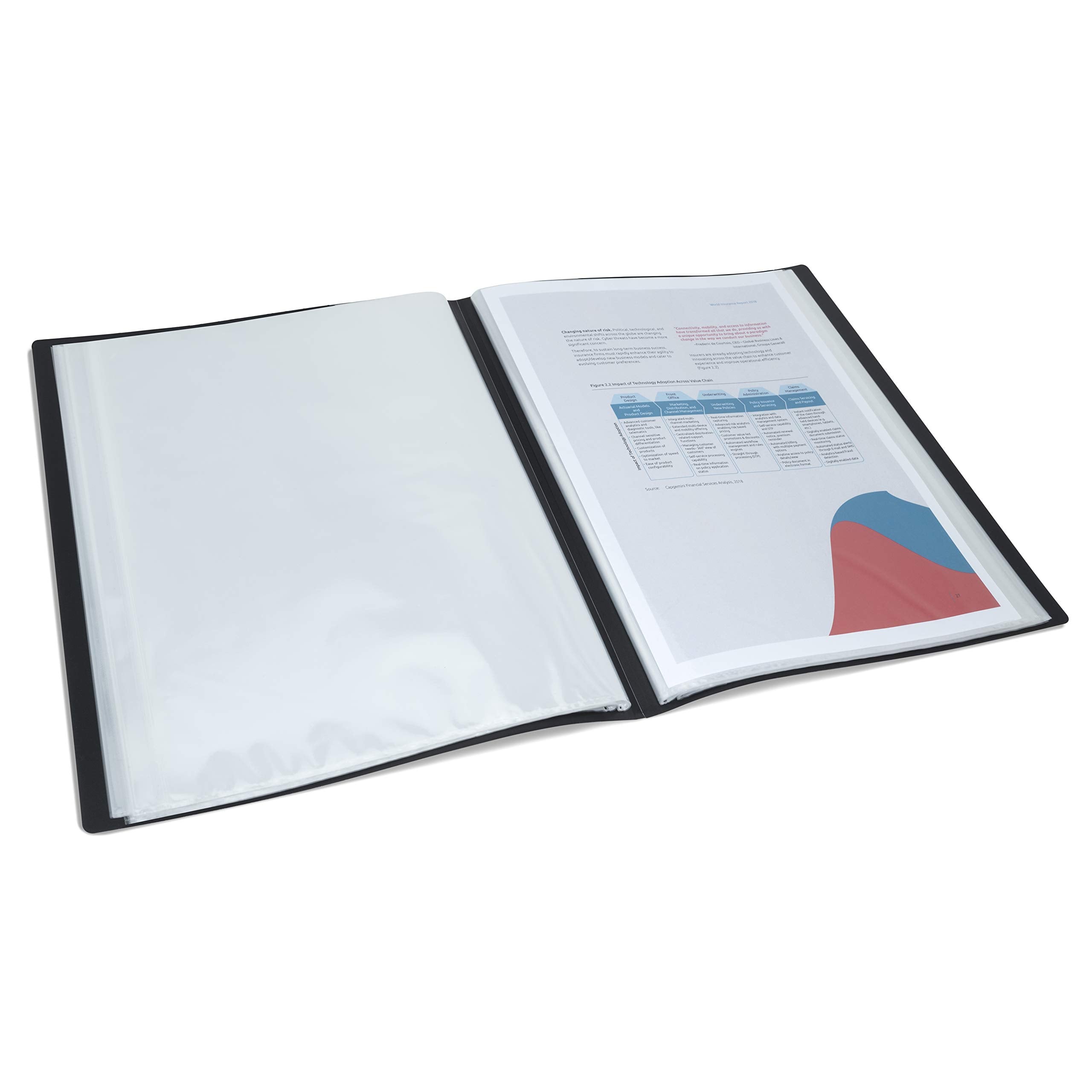 RAPESCO 1645 Presentation Folder - Germ-Savvy Antibacterial Protection | 100 Pockets | Black 2