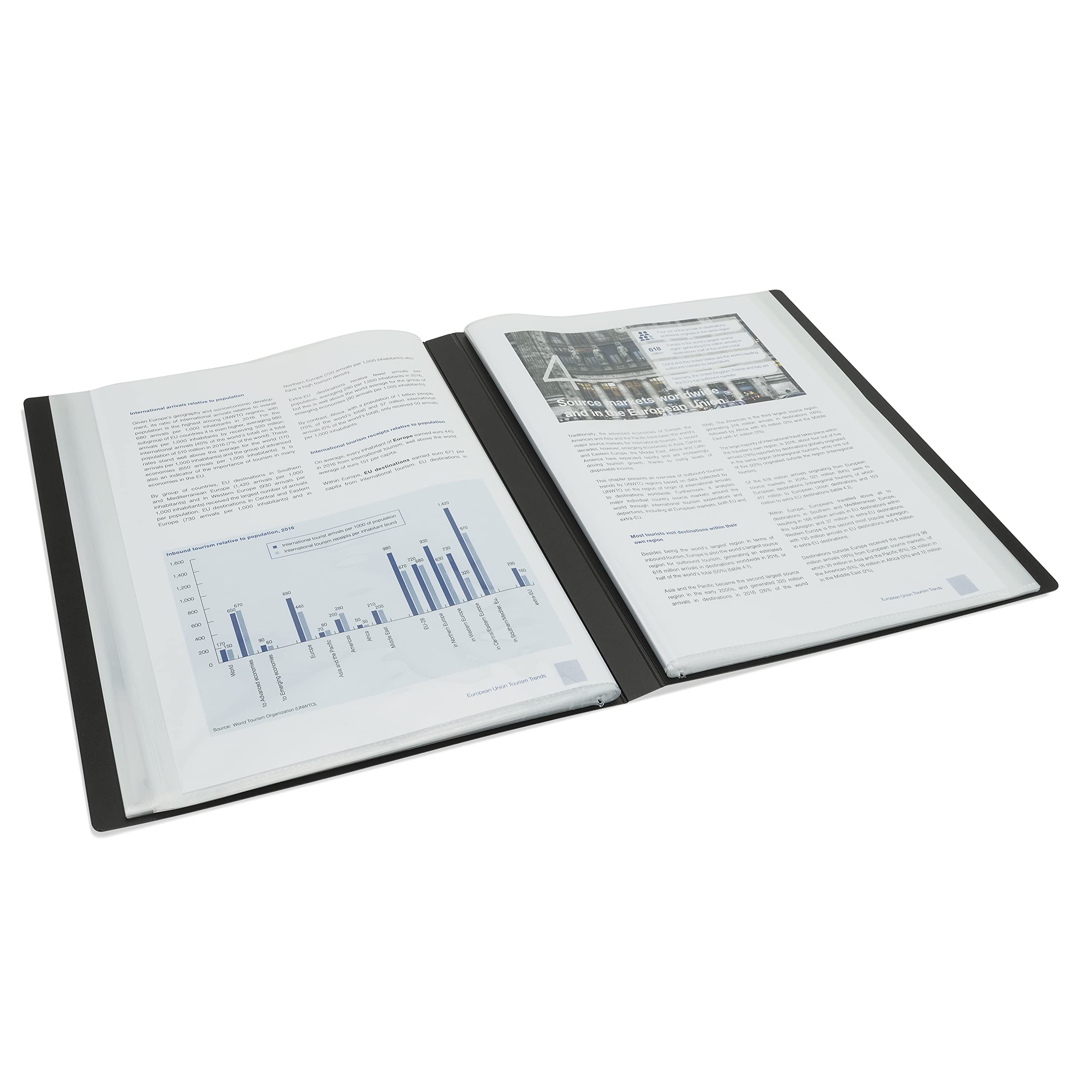 Rapesco 1651 Germ-Savvy Antibacterial Polypropylene Presentation File Folder with 50 Pockets, Black 2