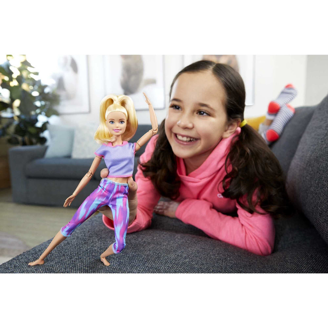 Barbie GXF04 Made to Move Doll - Flexible Yoga Doll with Long Blonde Hair for Ages 3+
