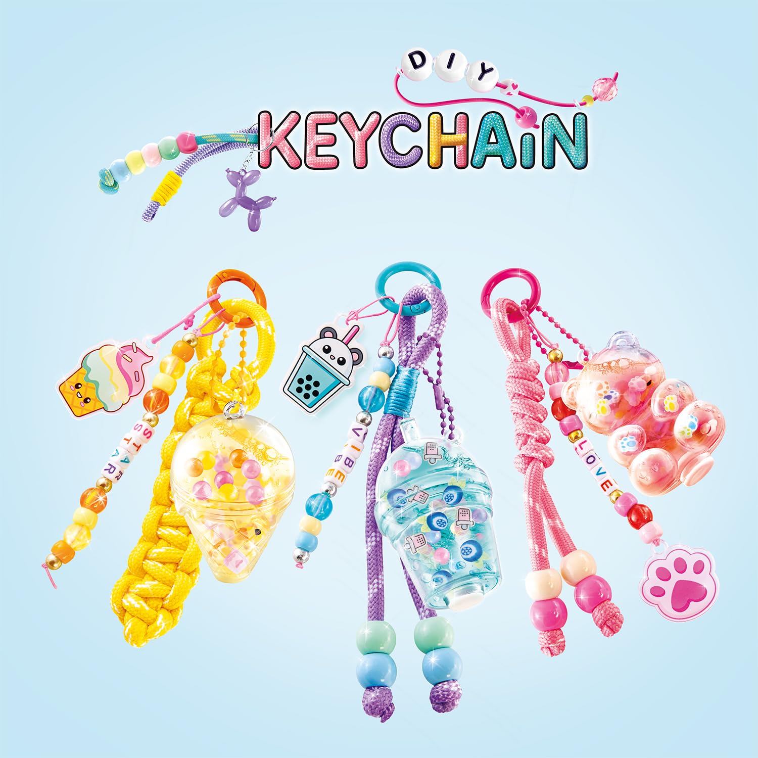 Canal Toys Style 4 Ever DIY Keychain Set | Paracord Braiding & Aqua Charms | Ages 6+ 2