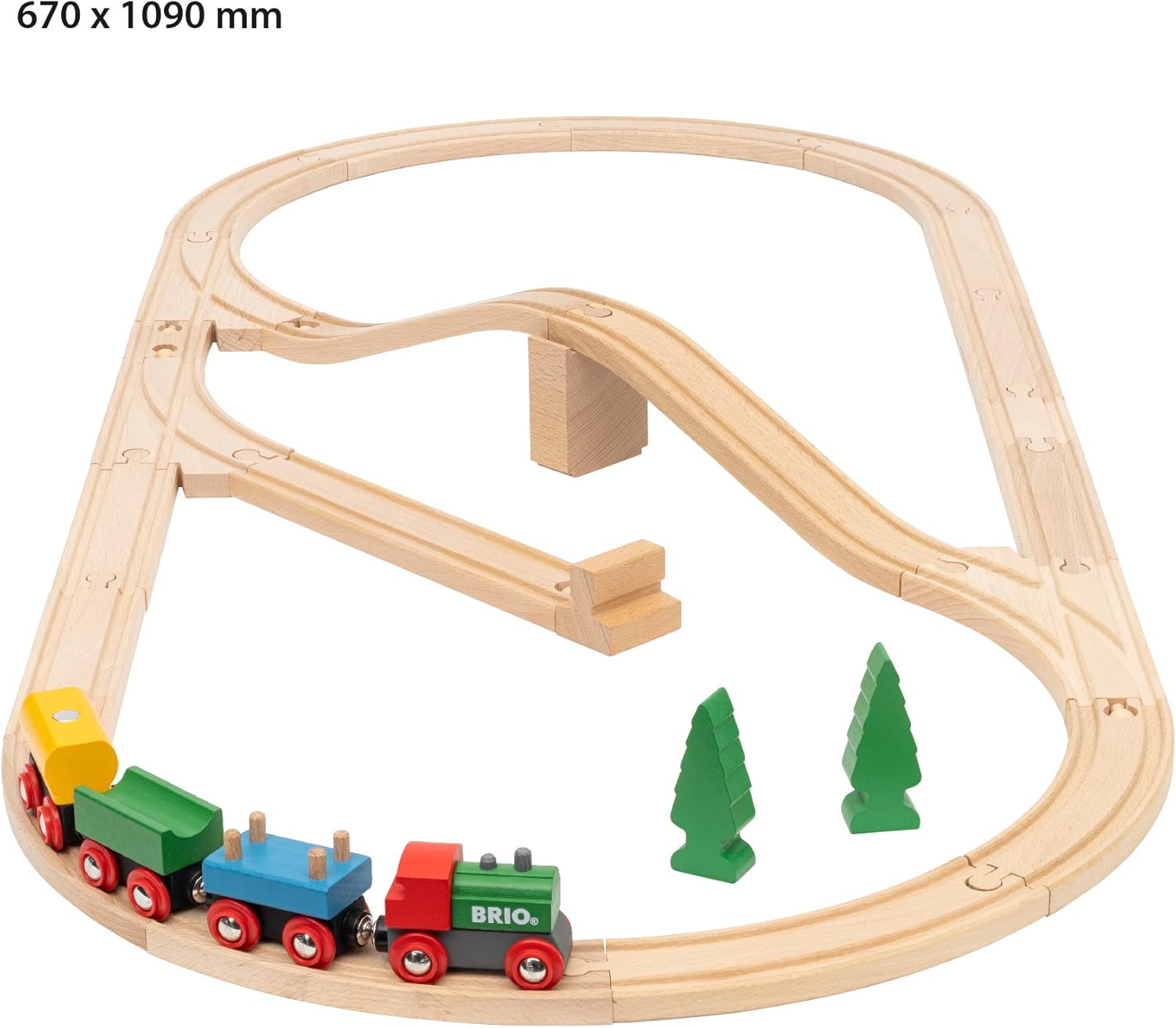 BRIO 65th Anniversary Wooden Railway Train Set - 32-Piece Classic Train Playset for Kids 3+ 5