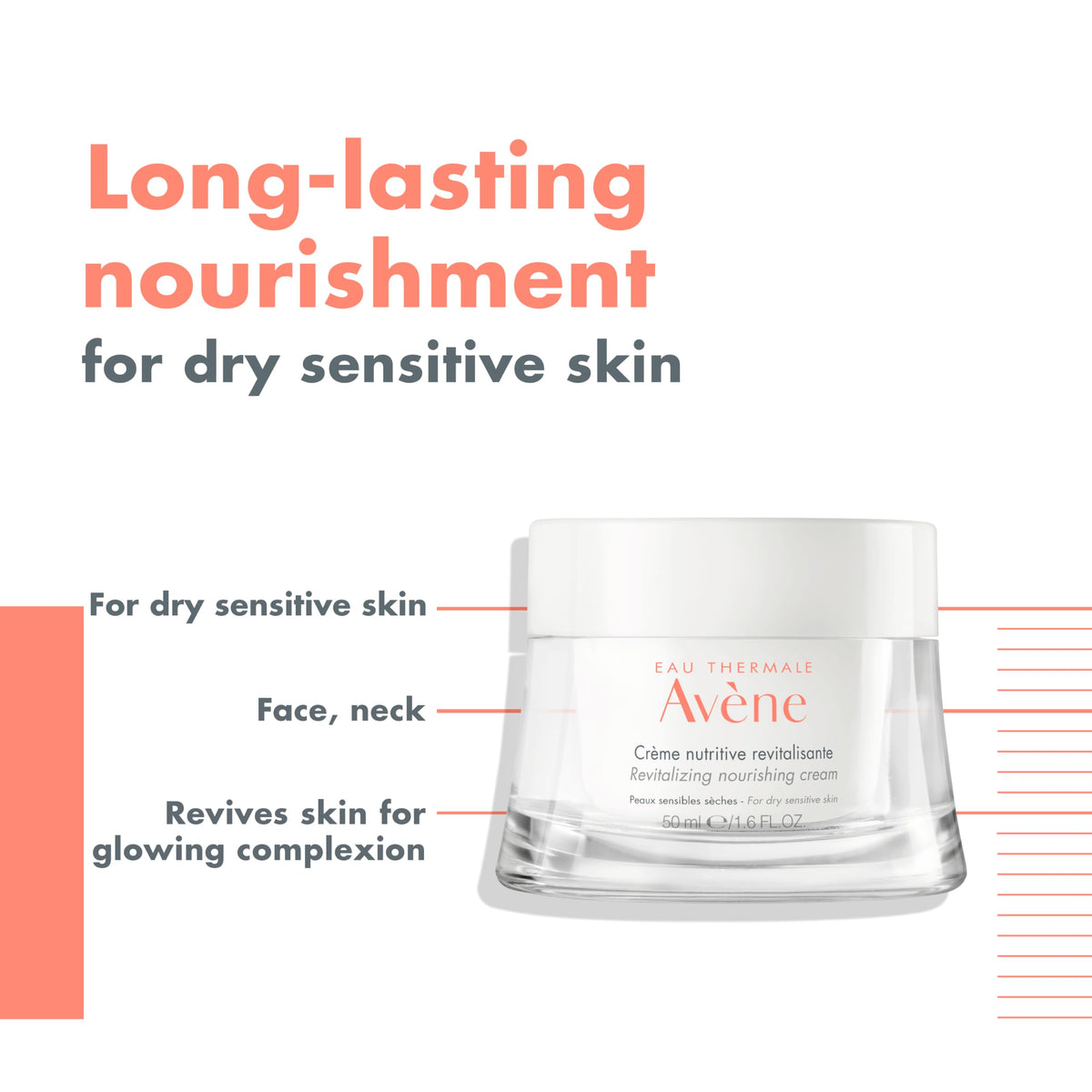 Avene Eau Thermale Revitalising Nourishing Cream - Dry & Sensitive Skin | 50ml