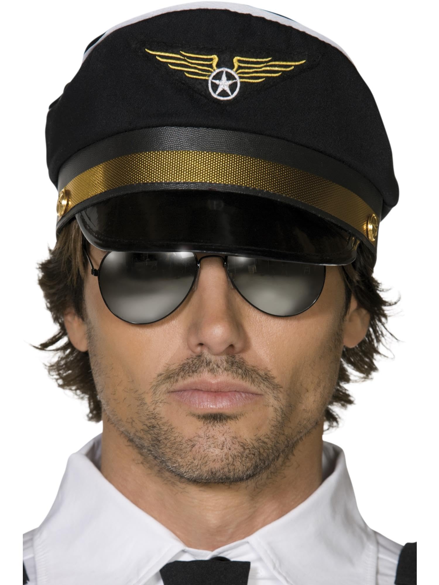 Smiffys Pilot Cap - Black | One Size | Plastic 3