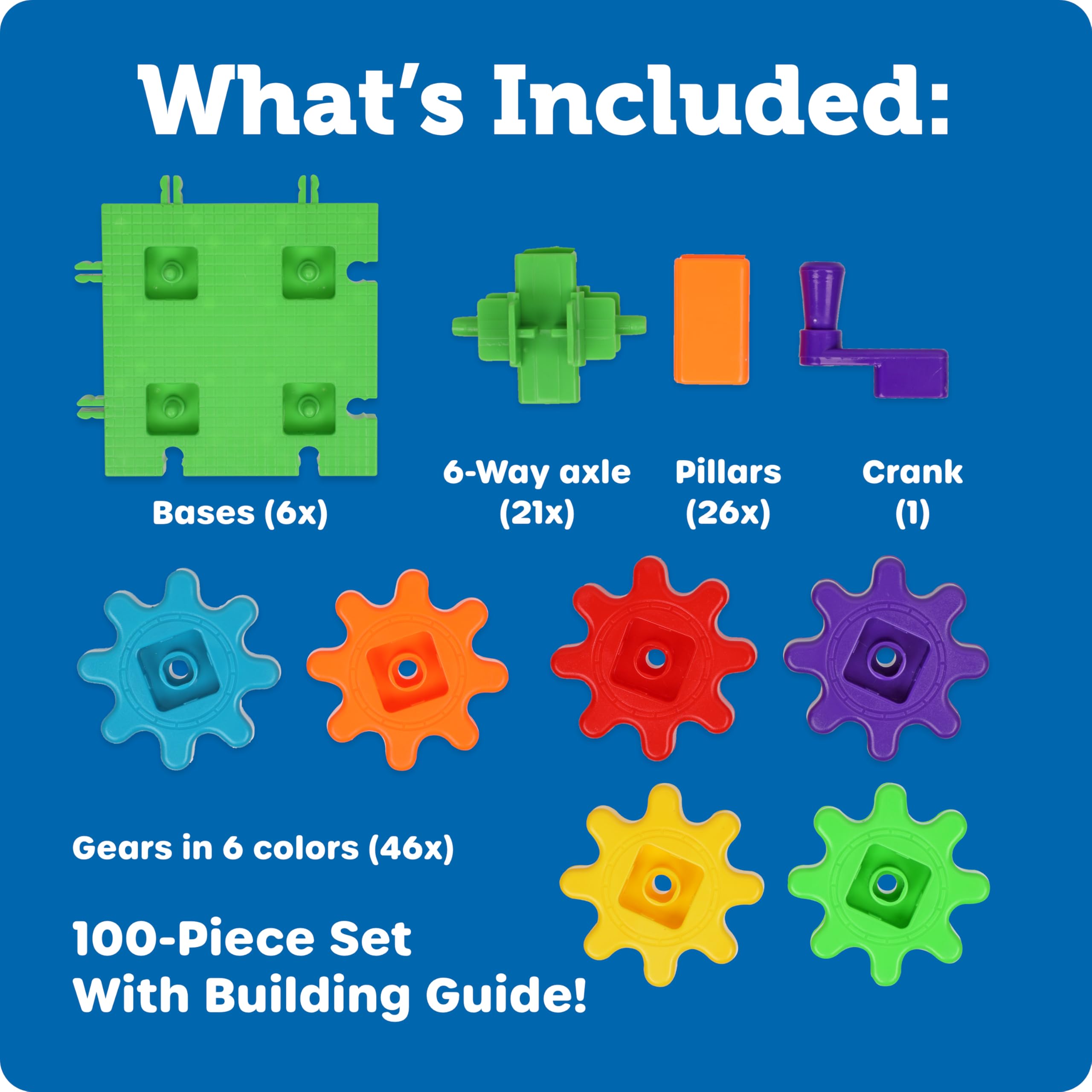 Learning Resources Gears Gears Gears Deluxe Beginners Building Set - 100 Pieces, STEM Toy for Ages 3+ 9
