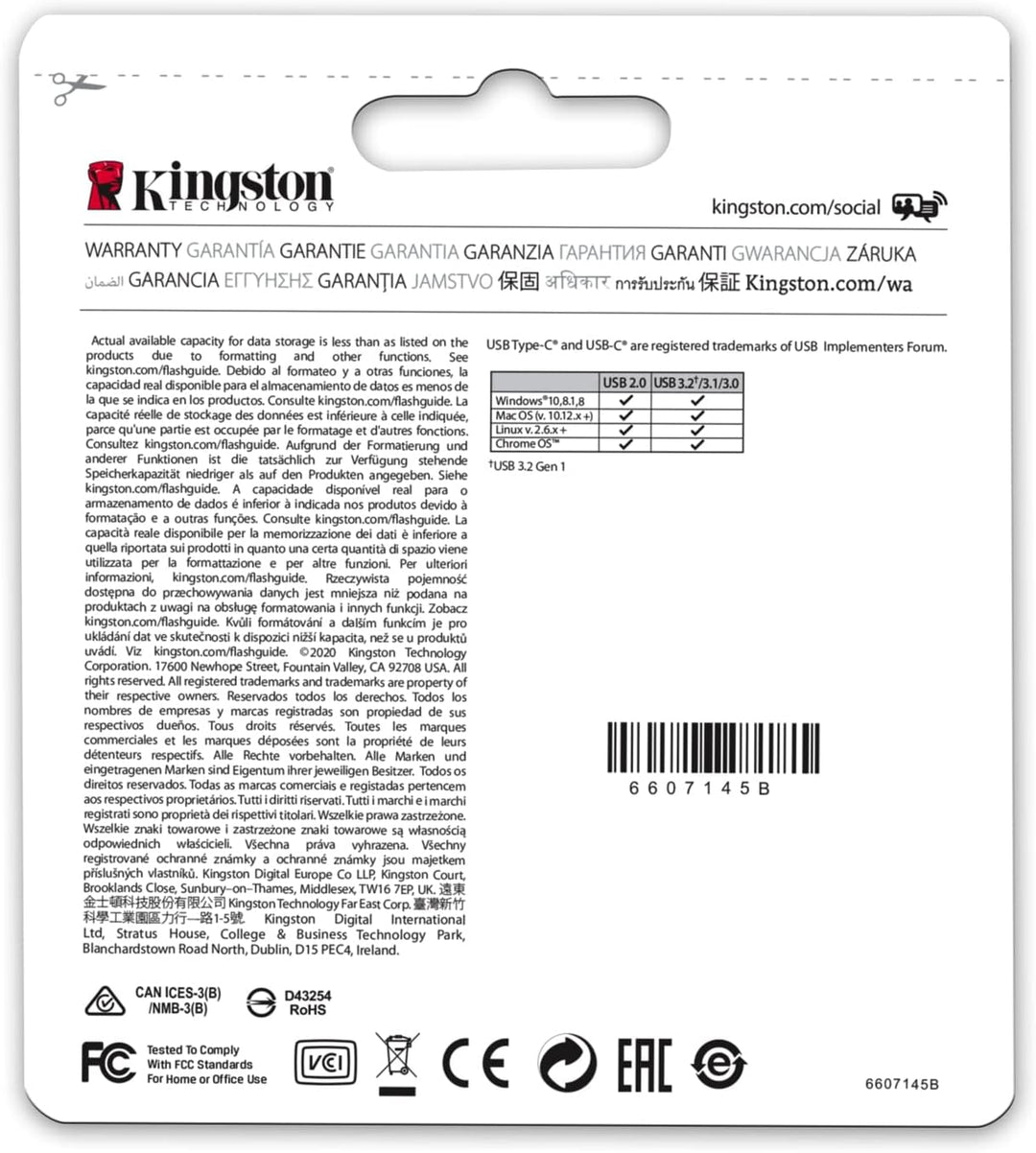 Kingston DataTraveler microDuo 3C USB Flash Drive 128GB, USB 3.2 Gen 1, Dual USB-C and USB-A Connectors