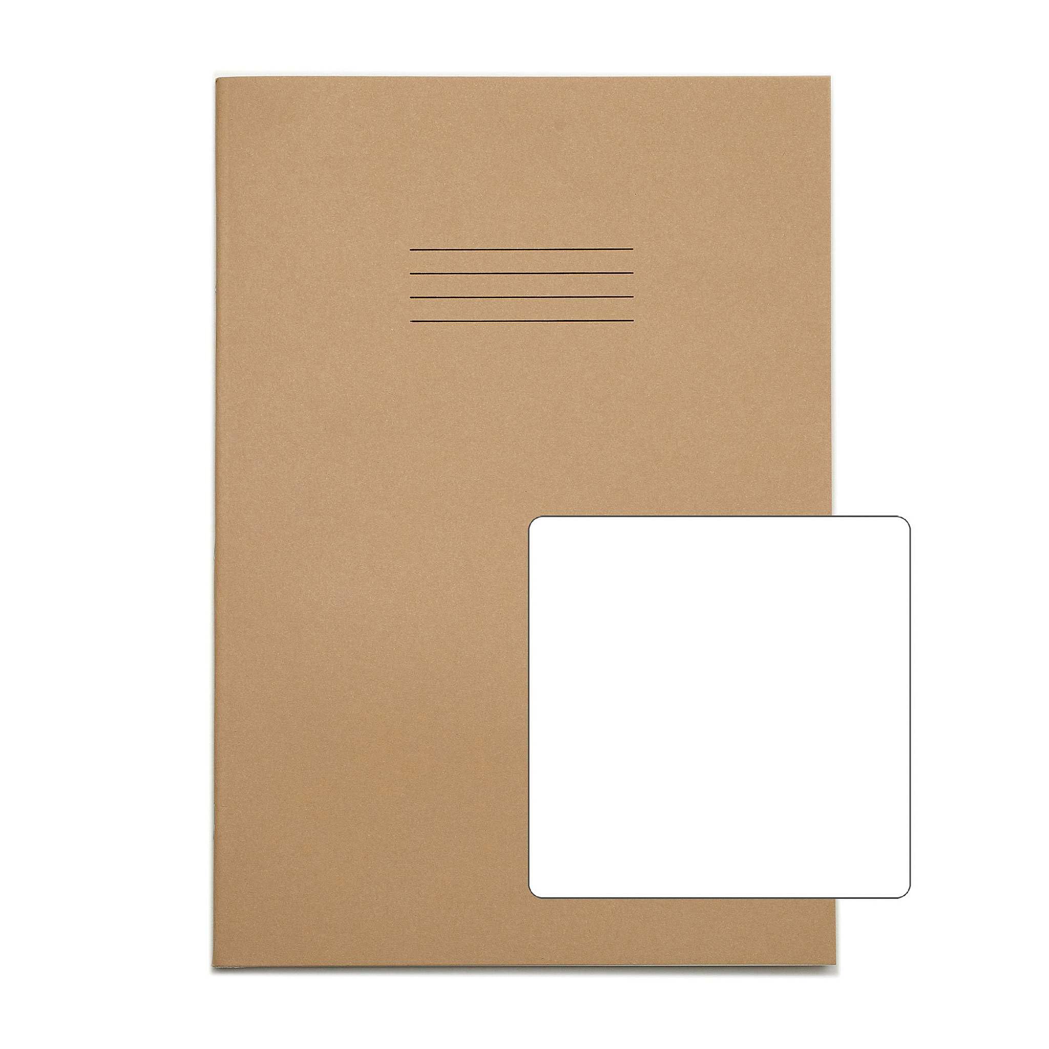 Rhino A4 Blank Paper Composition Notebooks - 64 Pages, 10 Pack, Buff Cover