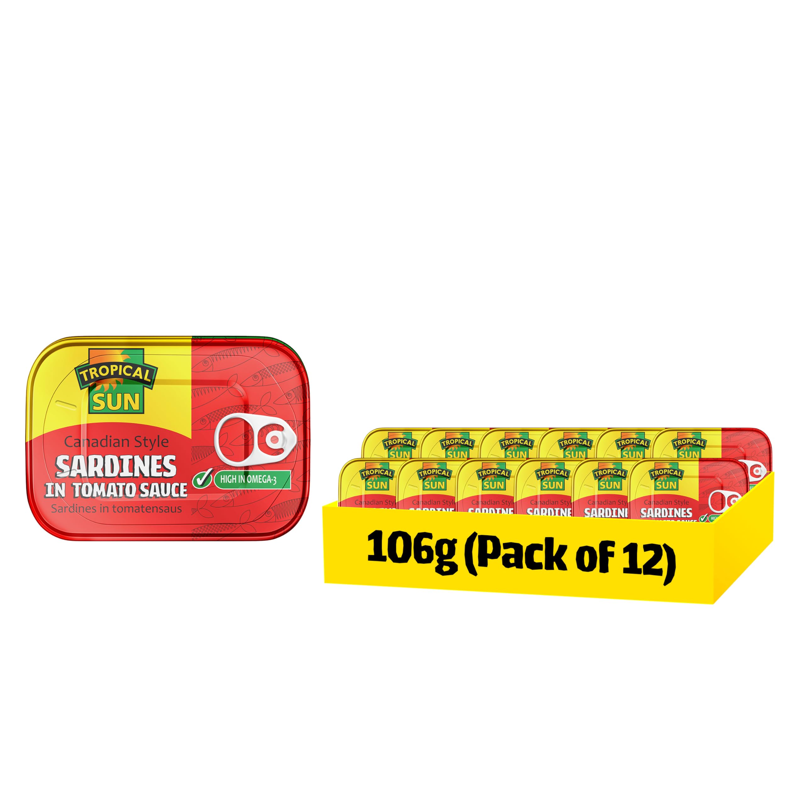 Tropical Sun Canadian-Style Sardines in Tomato Sauce, 106g (Pack of 12) 1