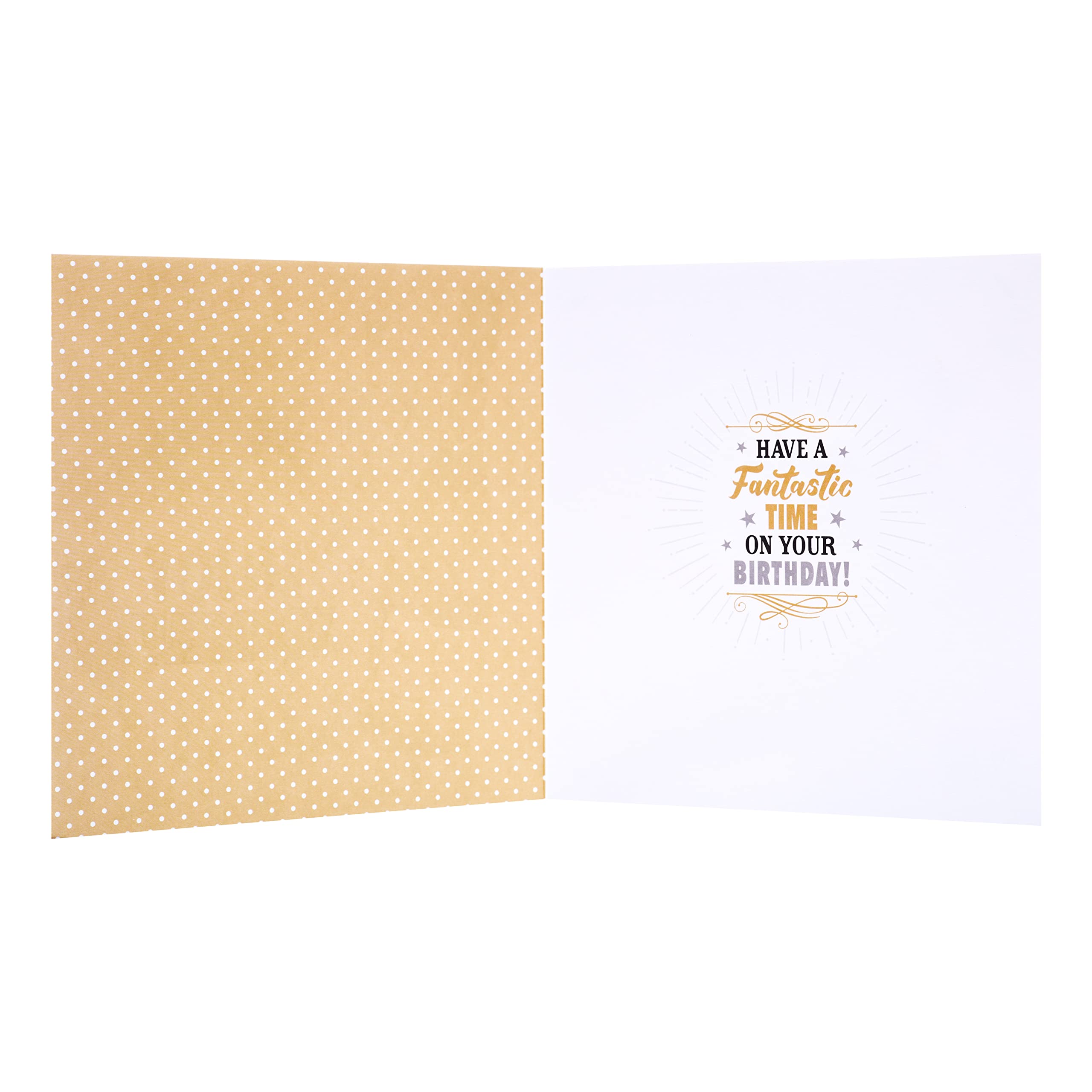 Hallmark 21st Birthday Card - Contemporary Illustrated Champagne Design | Gold Foil | 3D Add-On