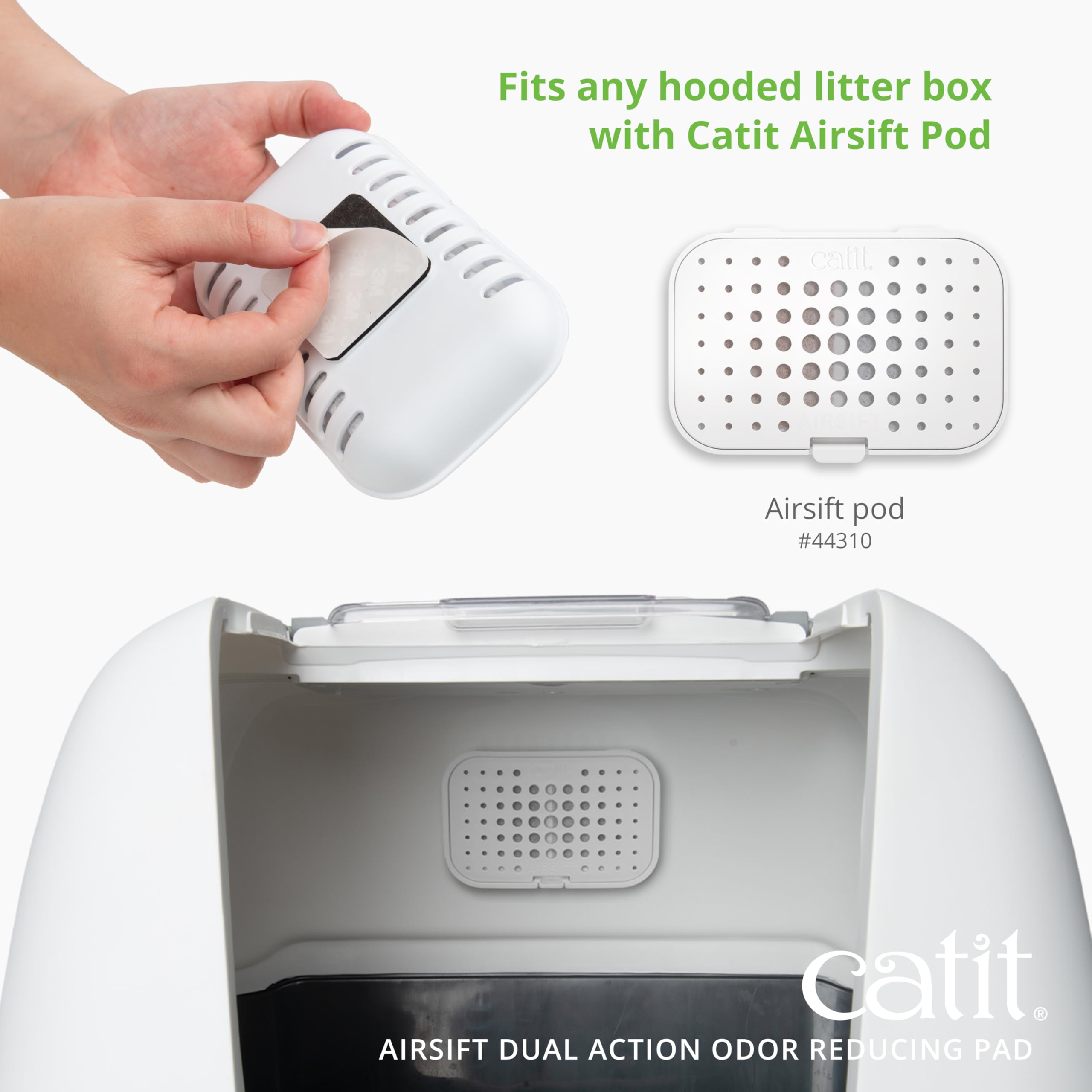 Catit AirSift Dual Action Odor Reducing Filter Pad | Unscented | White | 6 Count Pack 9